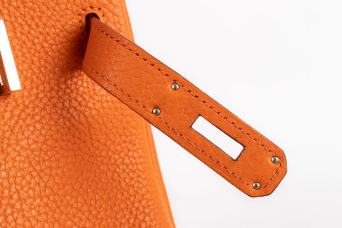 Hermès Orange Leather Birkin Bag, 2010 For Sale 4