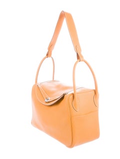 Hermes Orange Leather Carryall Large Hobo Top Handle Shoulder Bag in Box