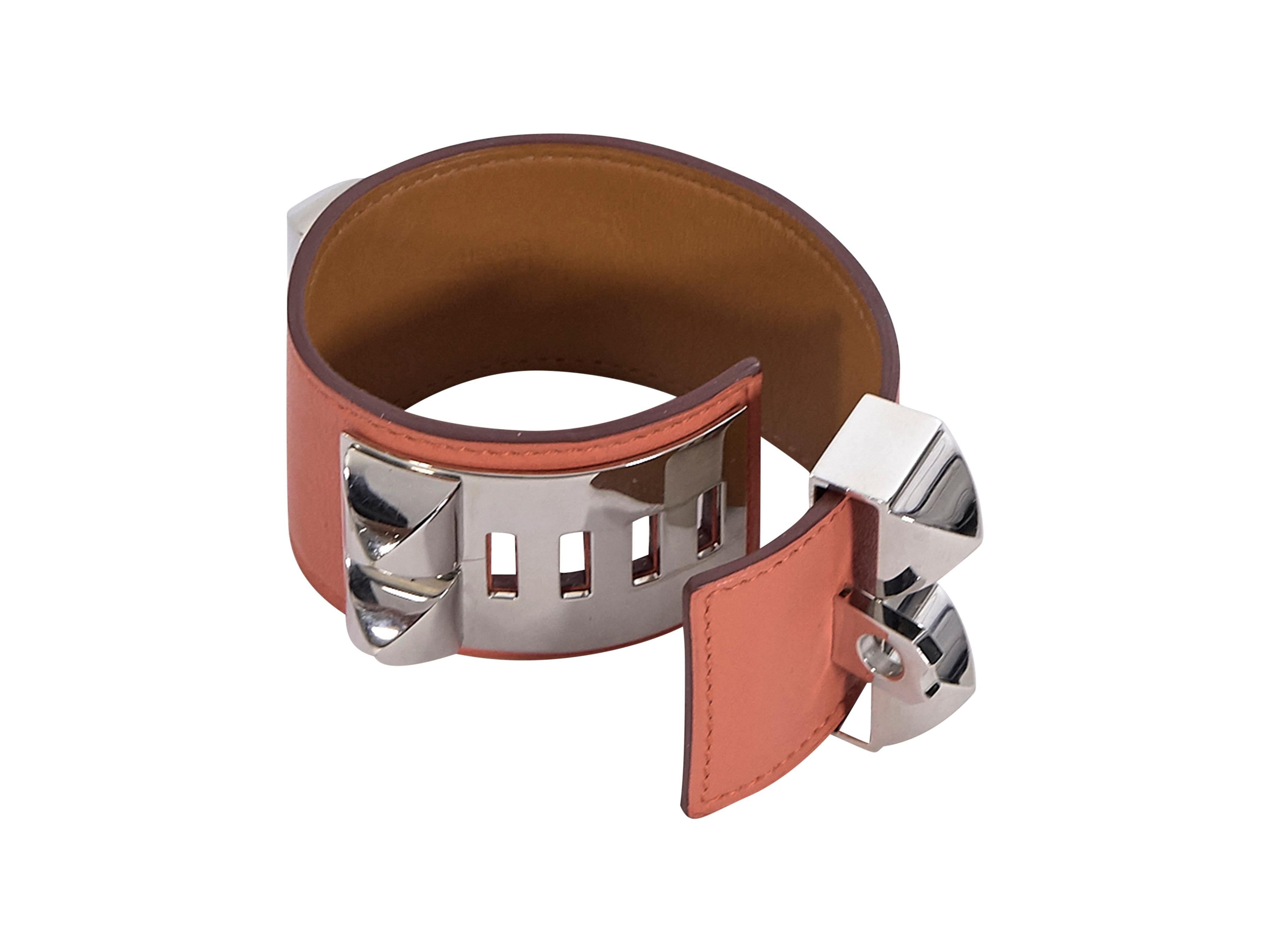 Hermes Orange Leather Collier de Chien Bracelet 1