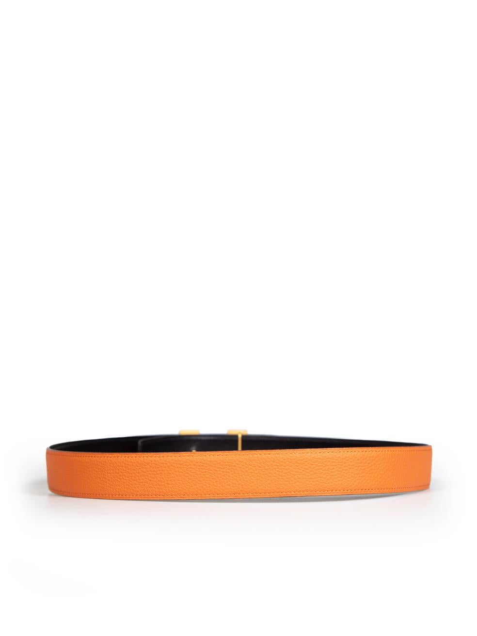Hermès Orange Leather Constance H Belt In Good Condition In London, GB