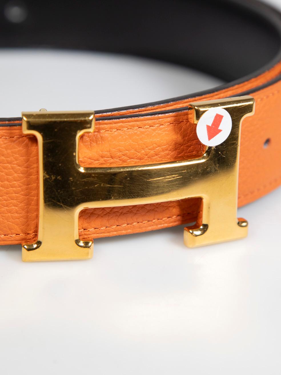 Hermès Orange Leather Constance H Belt 3