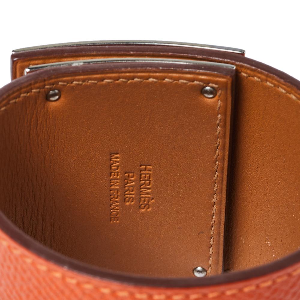 Hermès Orange Leather Extreme Kelly Bracelet S 1