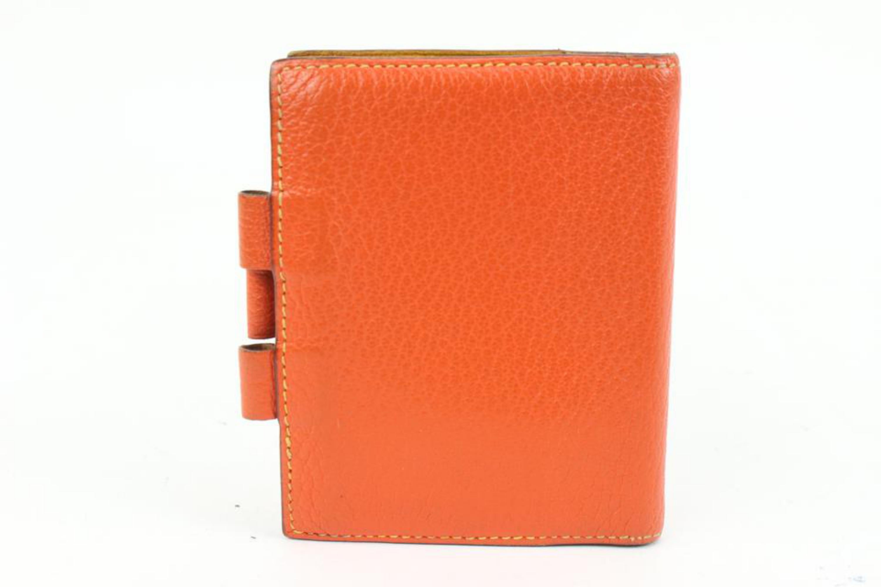 Hermès Orange Leather Globe Trotter Agenda Cover PM 11h426s For Sale 4