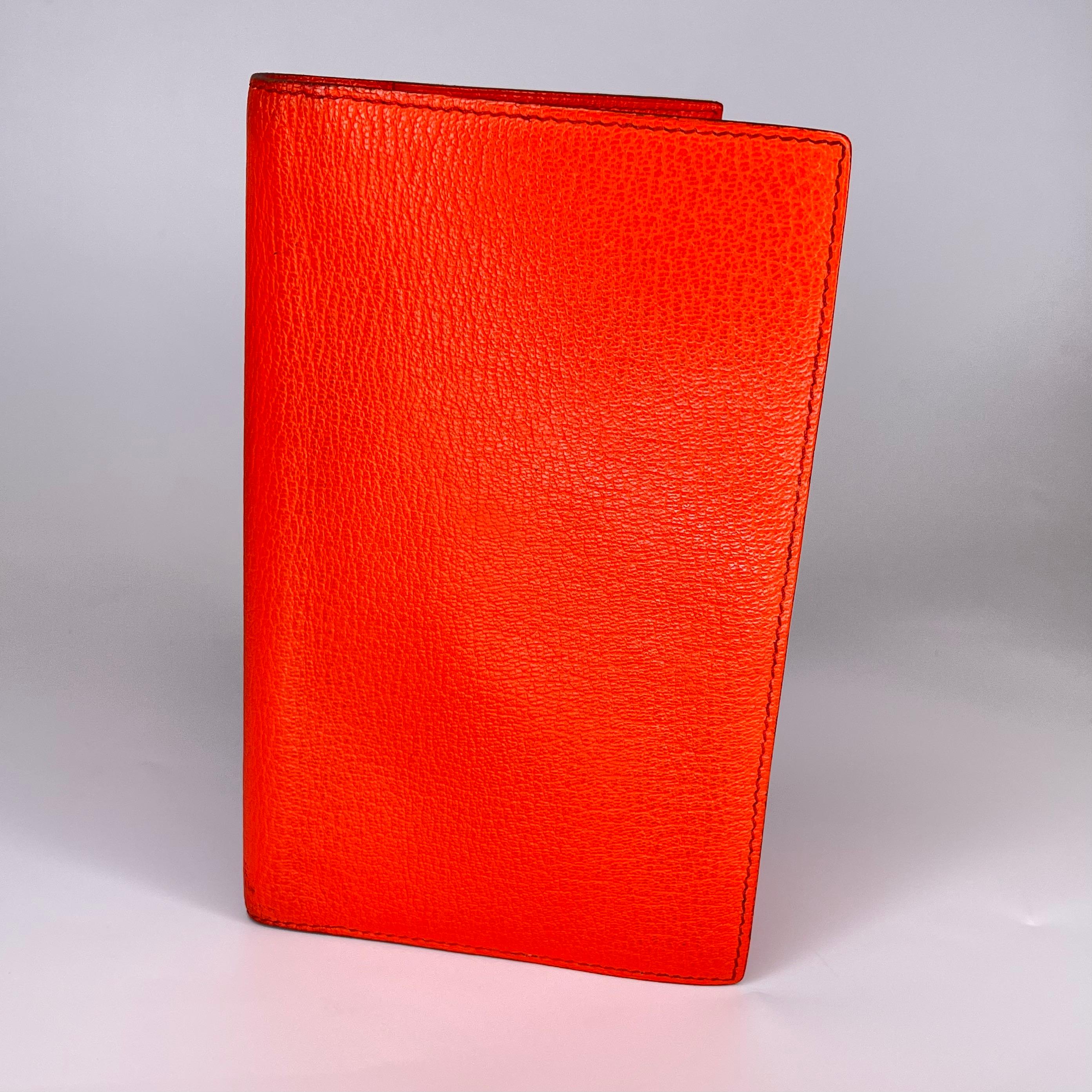 Hermes Orange Leather Planner Diary Agenda Cover For Sale 3