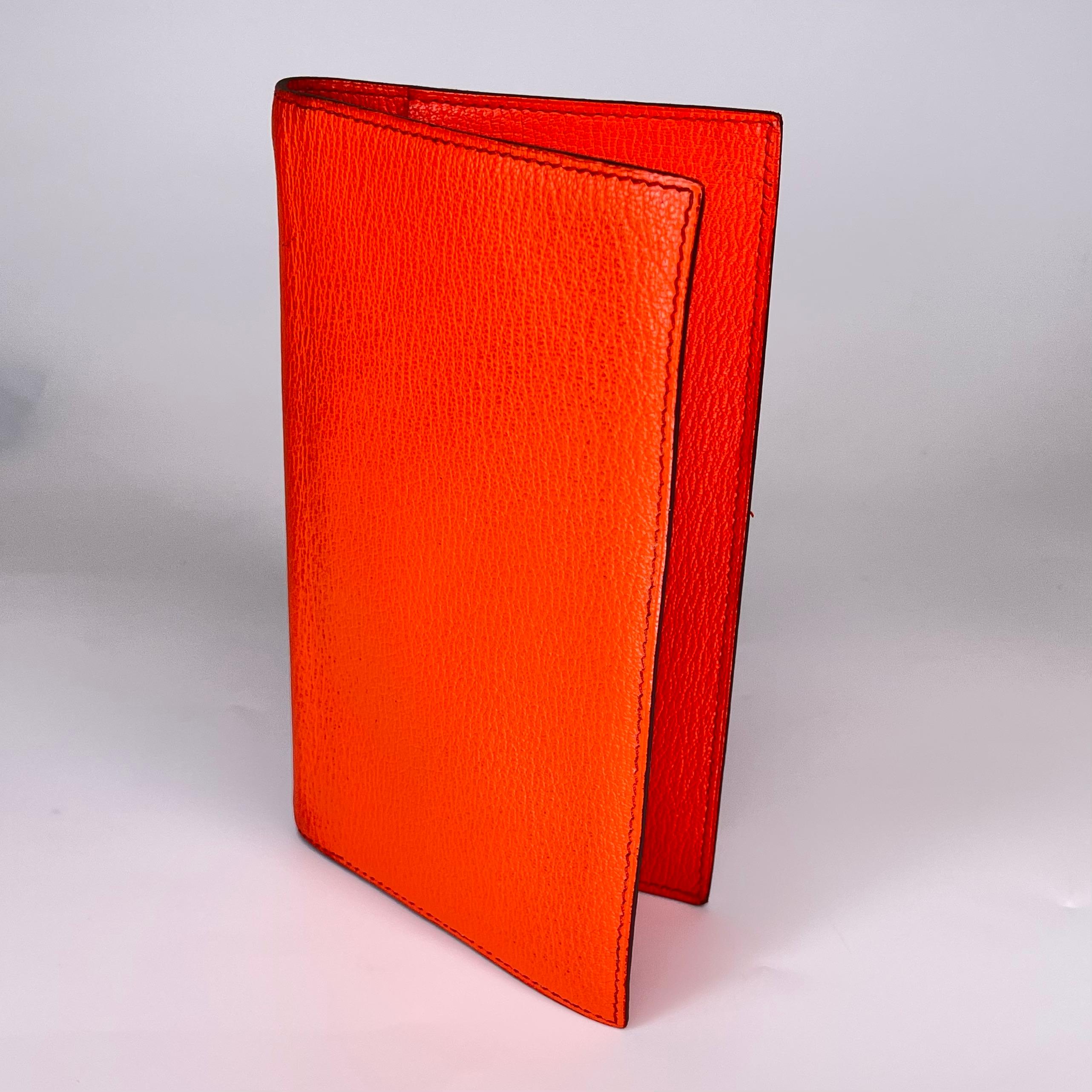 Hermes Orange Leather Planner Diary Agenda Cover For Sale 4