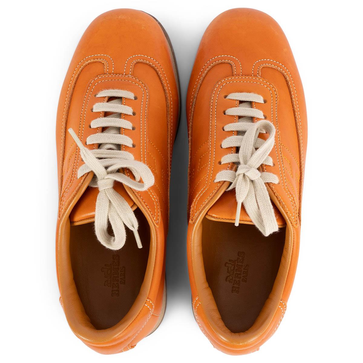 HERMES orange leather QUICK Sneakers Shoes 38 In Fair Condition In Zürich, CH