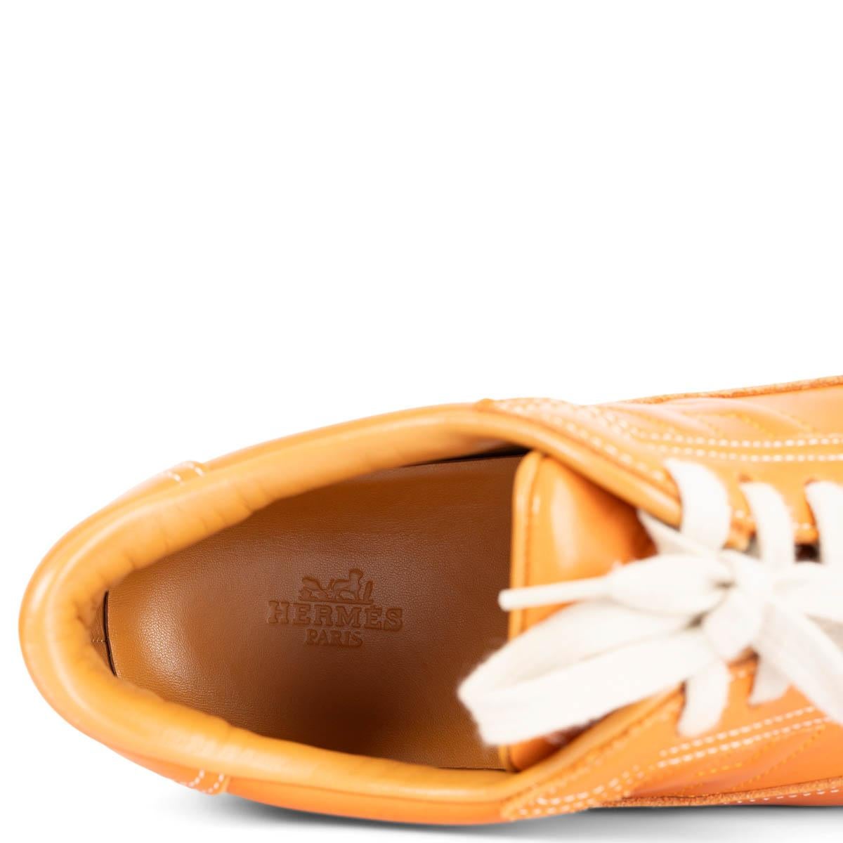HERMES orange leather QUICK Sneakers Shoes 38 1