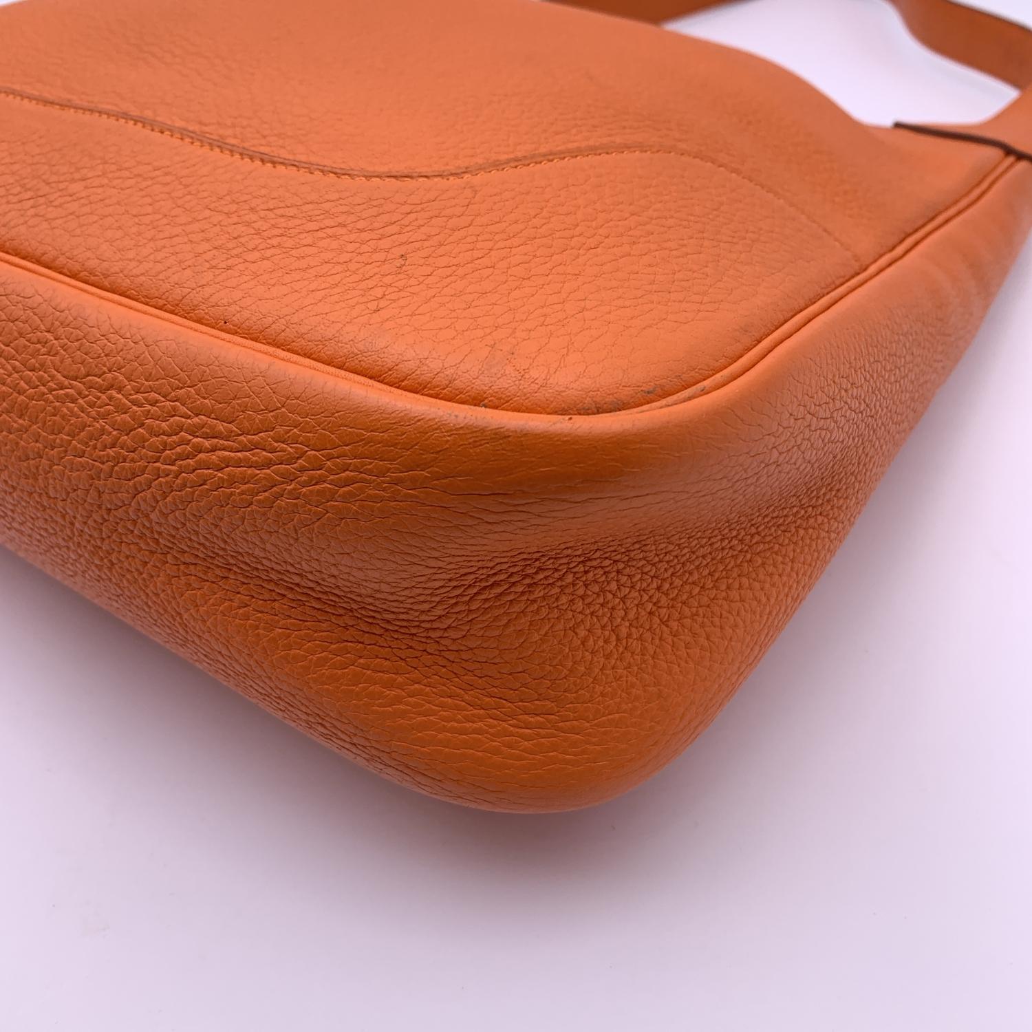 Hermes Orange Leather Sac Trim II 35 Hobo Shoulder Bag 6