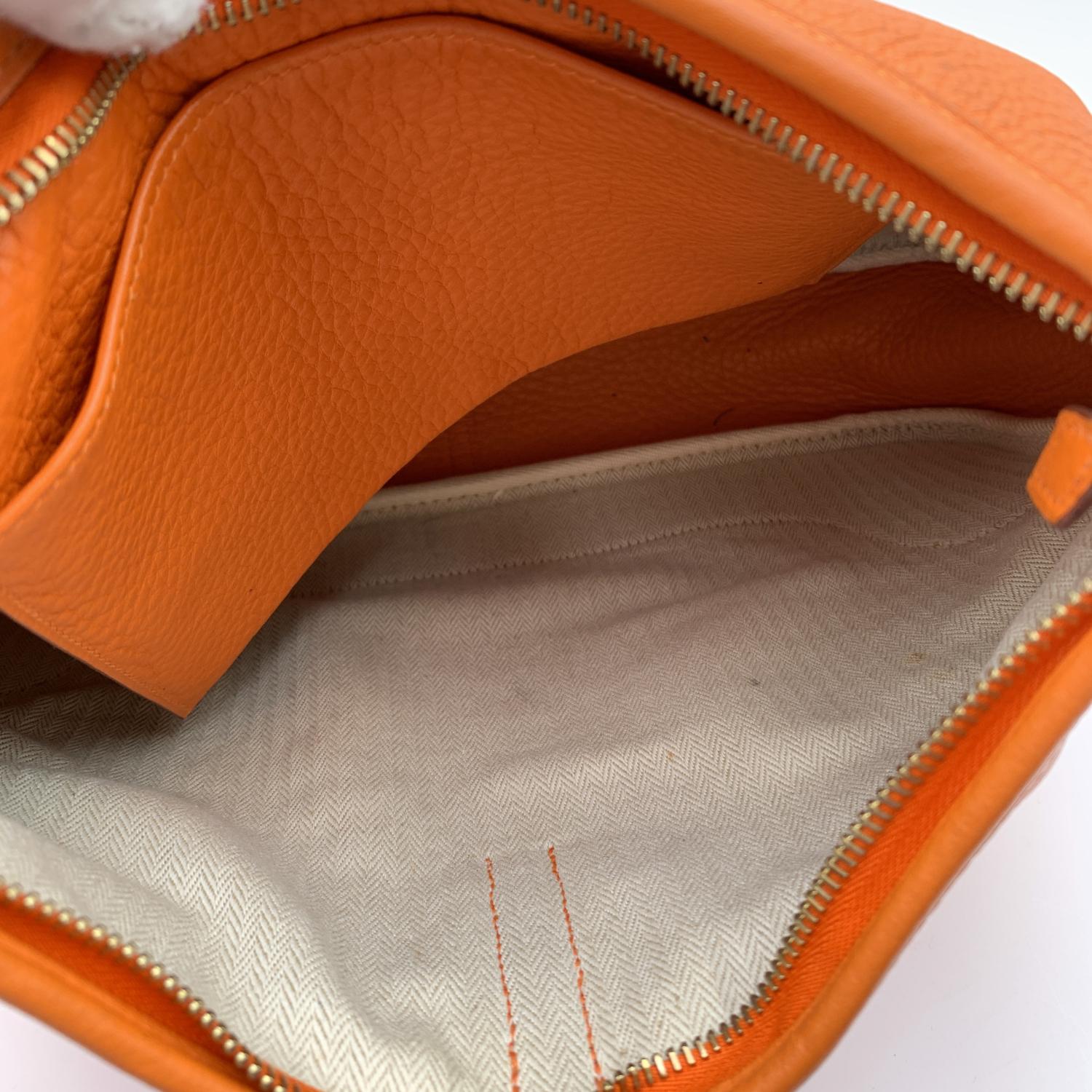 Hermes Orange Leather Sac Trim II 35 Hobo Shoulder Bag 1