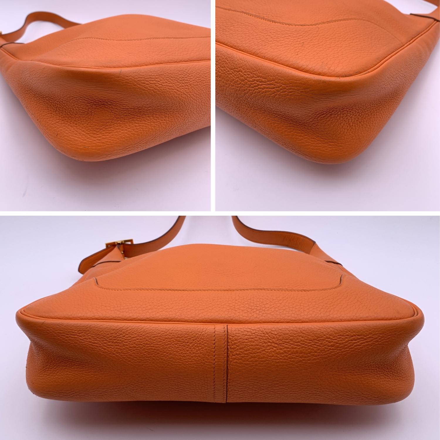 Hermes Orange Leather Sac Trim II 35 Hobo Shoulder Bag 3