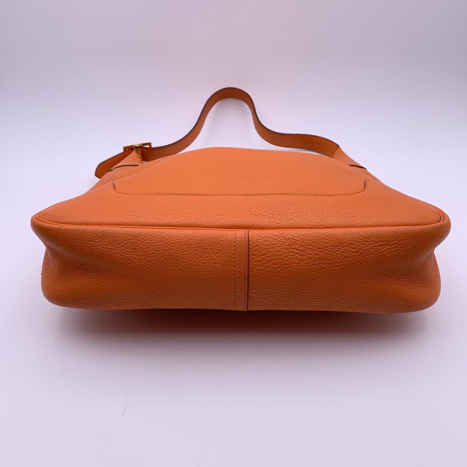 Hermes Orange Leather Sac Trim II 35 Hobo Shoulder Bag 4