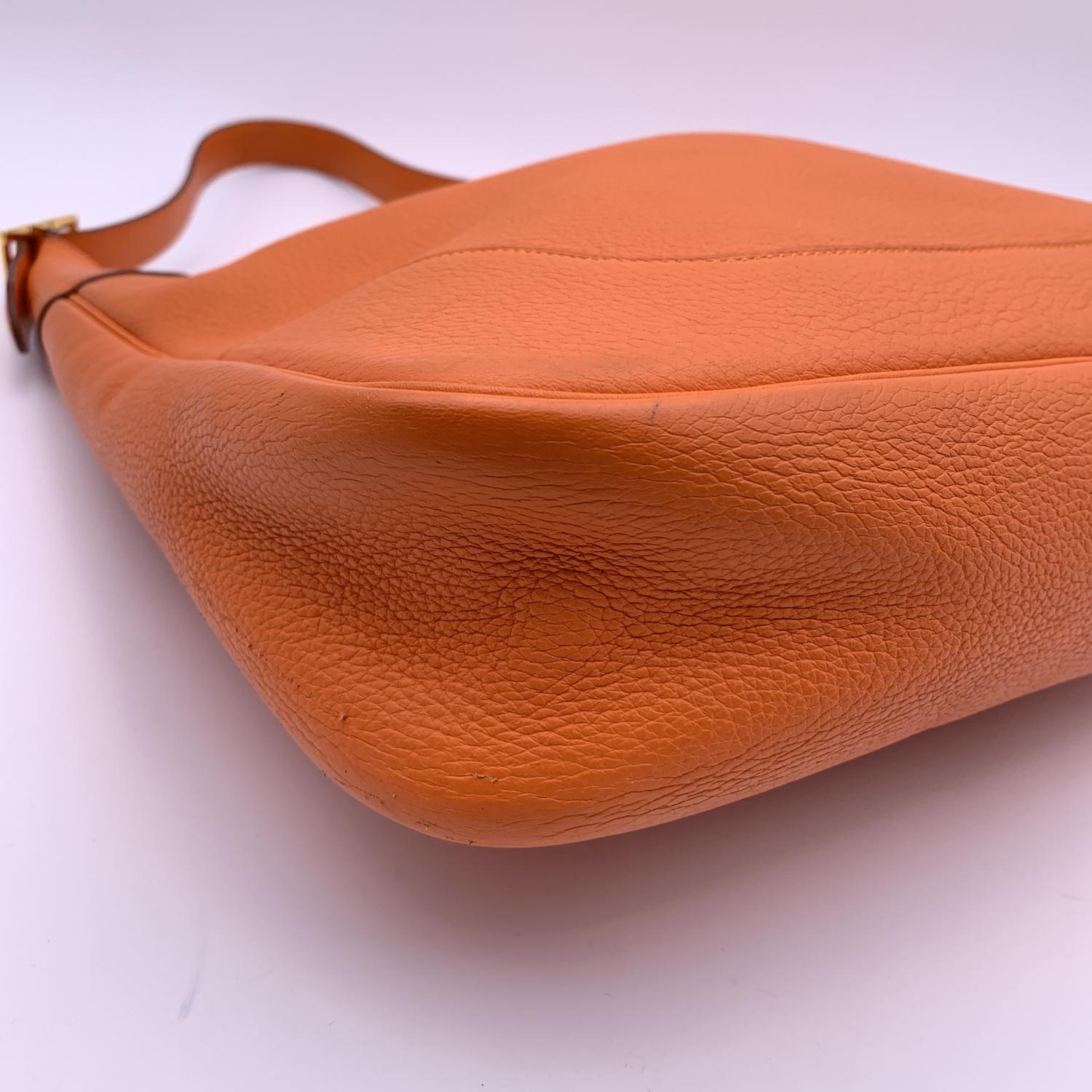 Hermes Orange Leather Sac Trim II 35 Hobo Shoulder Bag 5