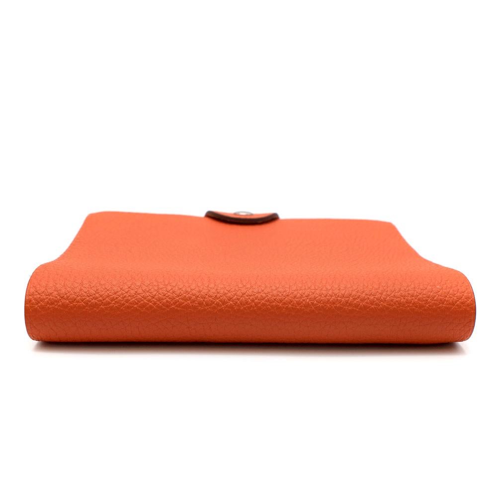 Hermes Orange Leather Small Ulysse Notebook Cover & Refills In Excellent Condition In London, GB