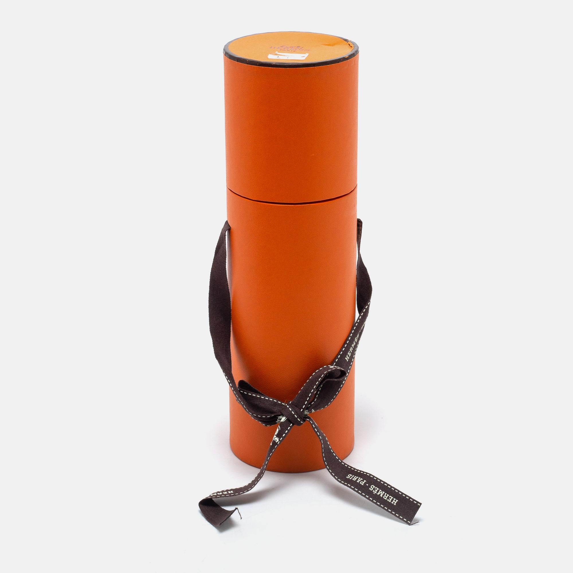 Hermès Orange Les Clés Silk Maxi Twilly 3