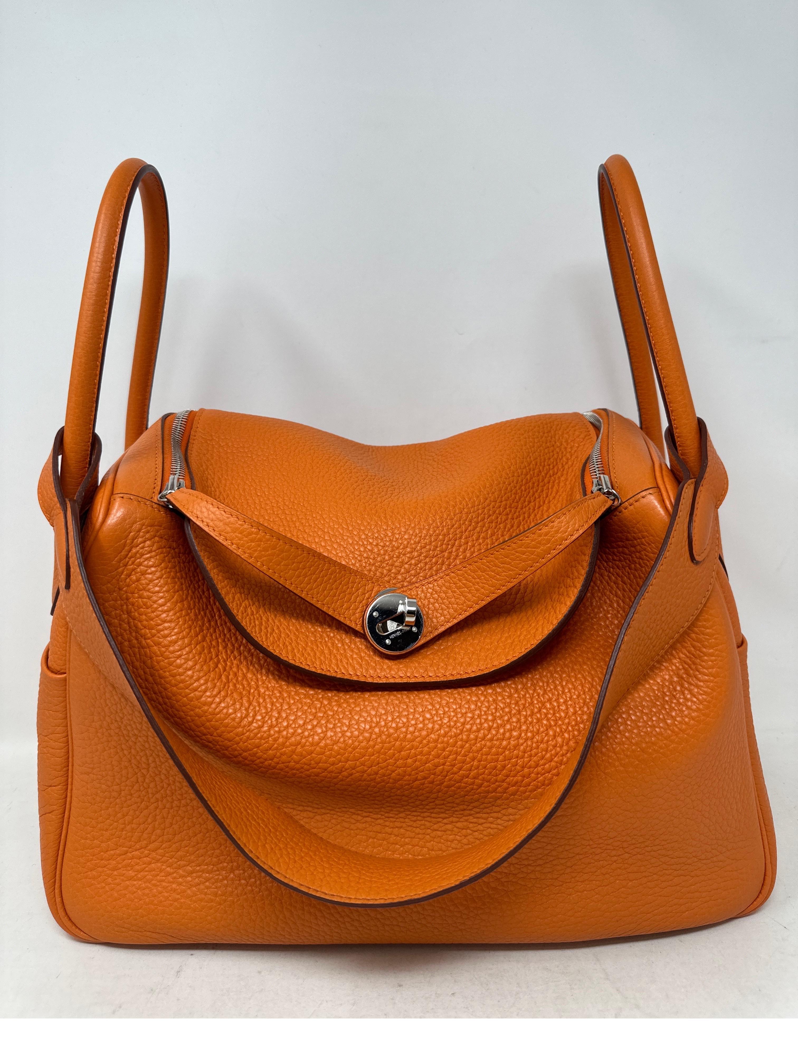 Hermes Orange Lindy Bag  4
