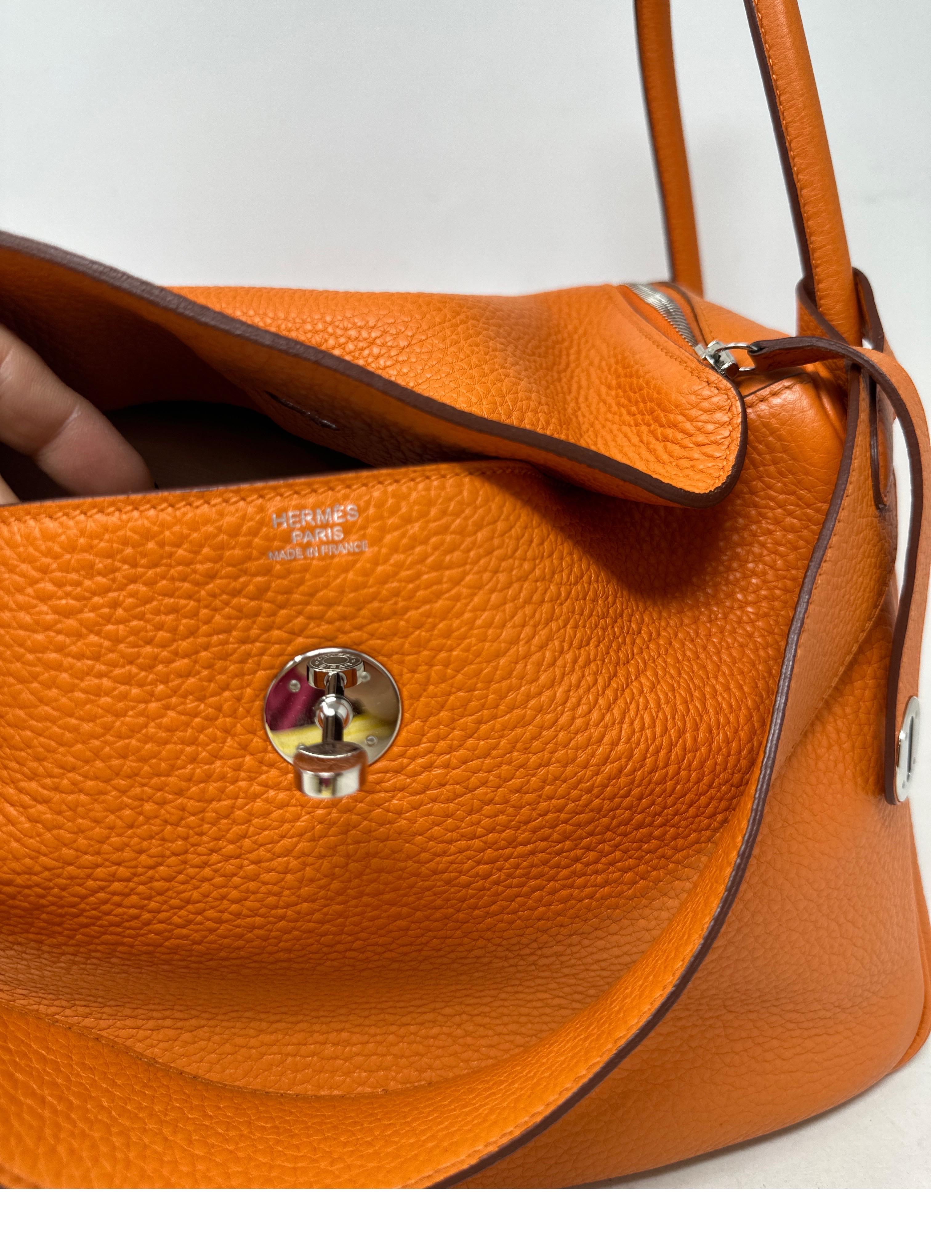 Hermes Orange Lindy Bag  5