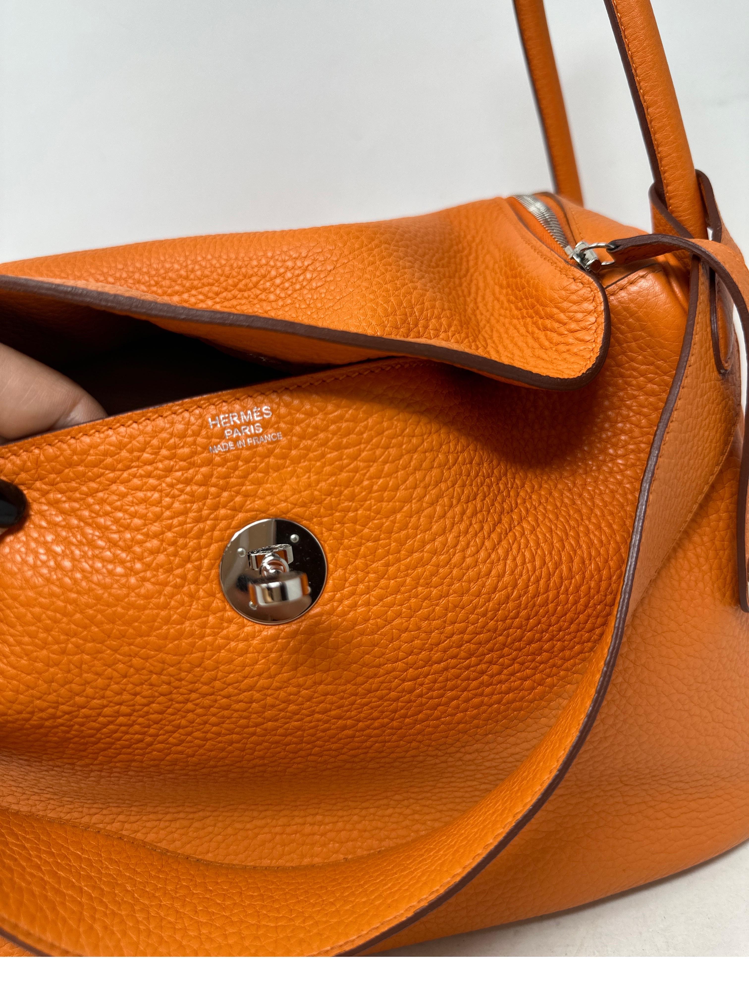 Hermes Orange Lindy Bag  6