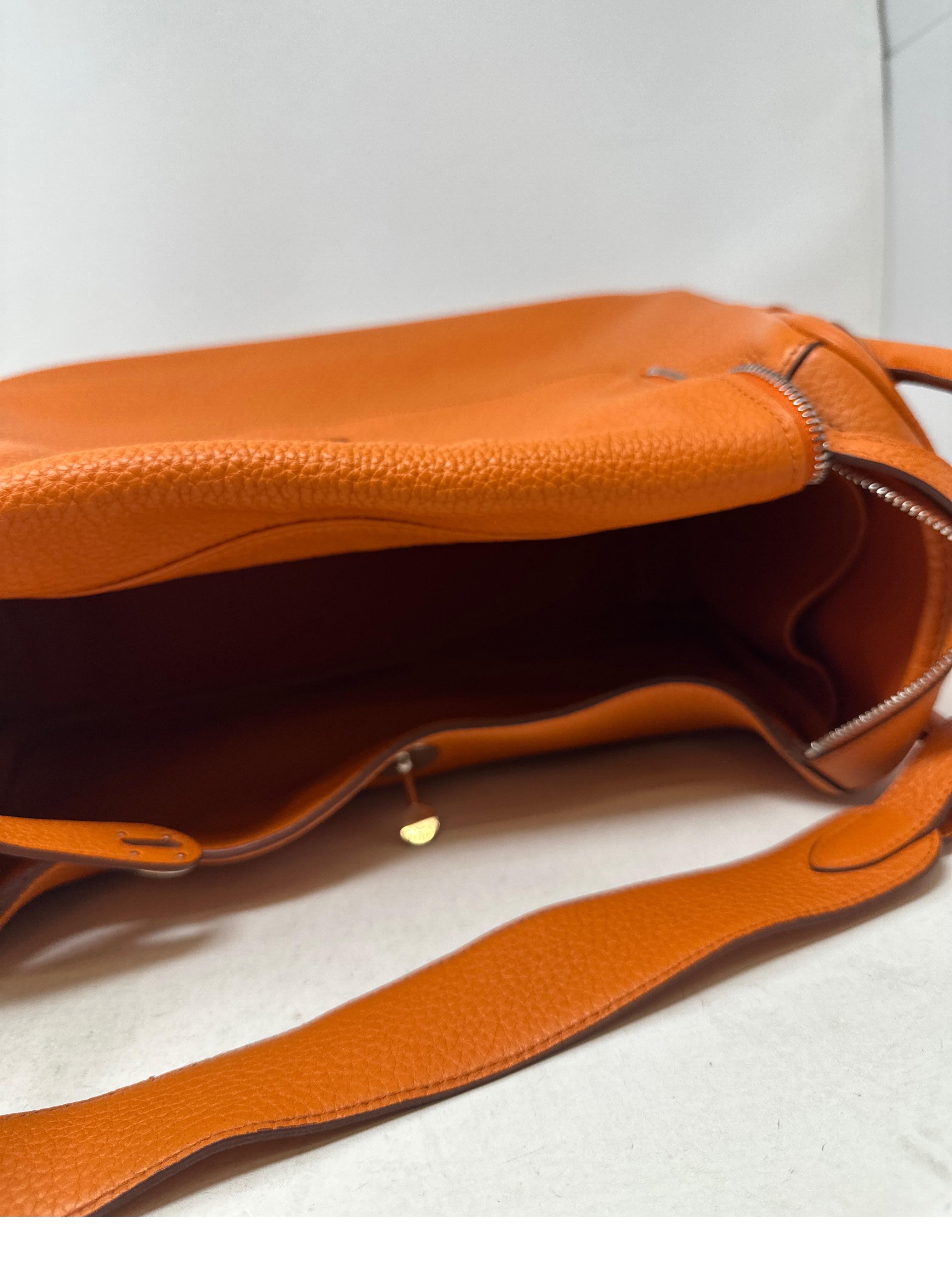 Hermes Orange Lindy Bag  7