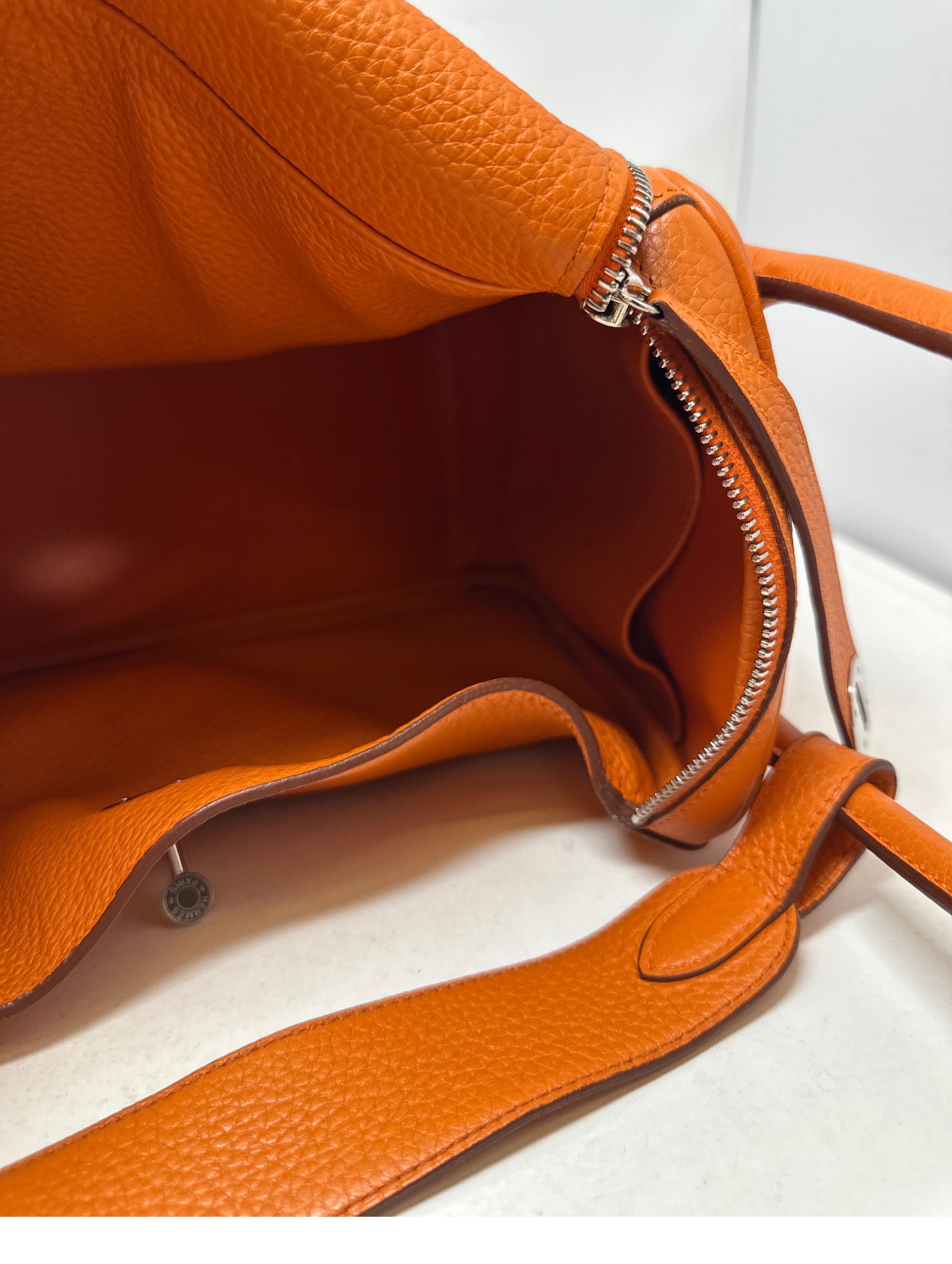 Hermes Orange Lindy Bag  10