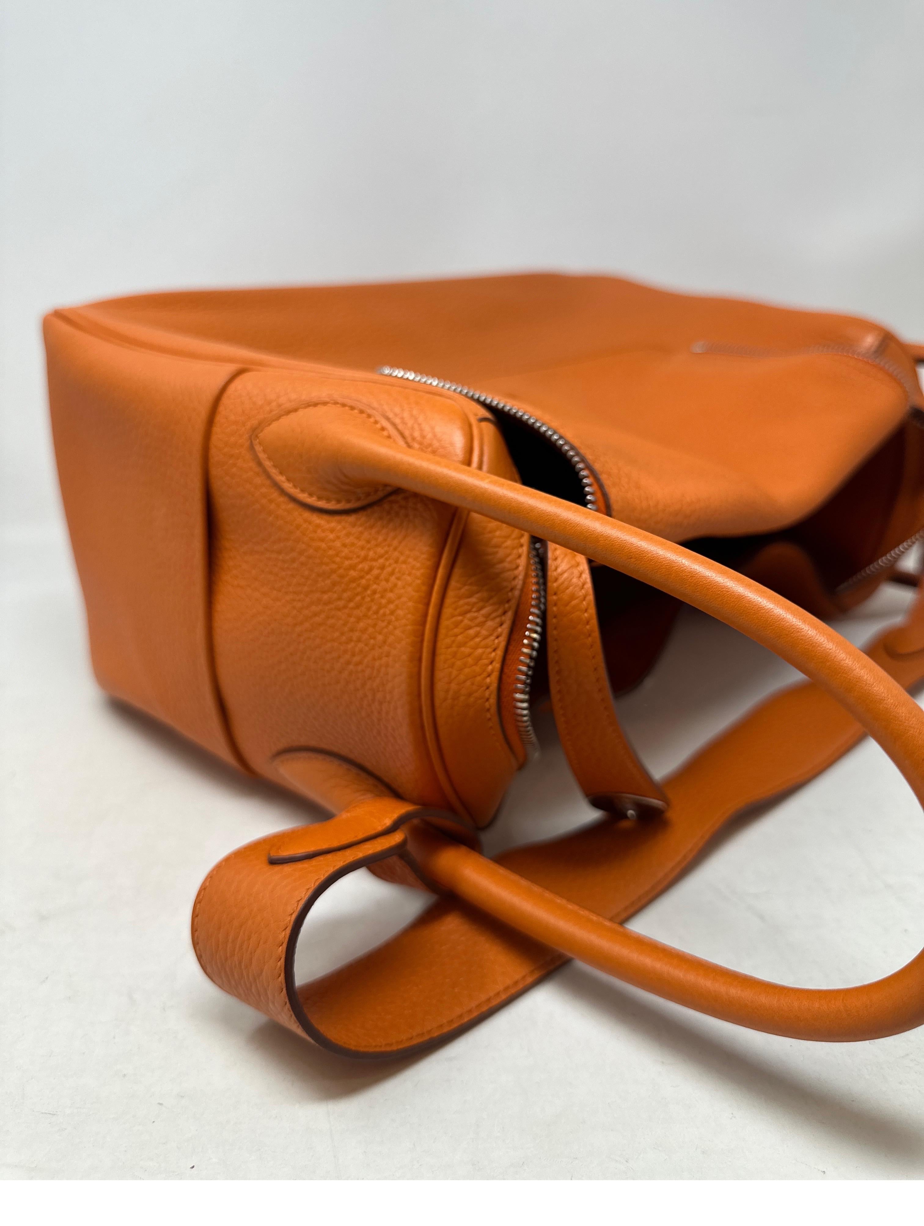 Hermes Orange Lindy Bag  11