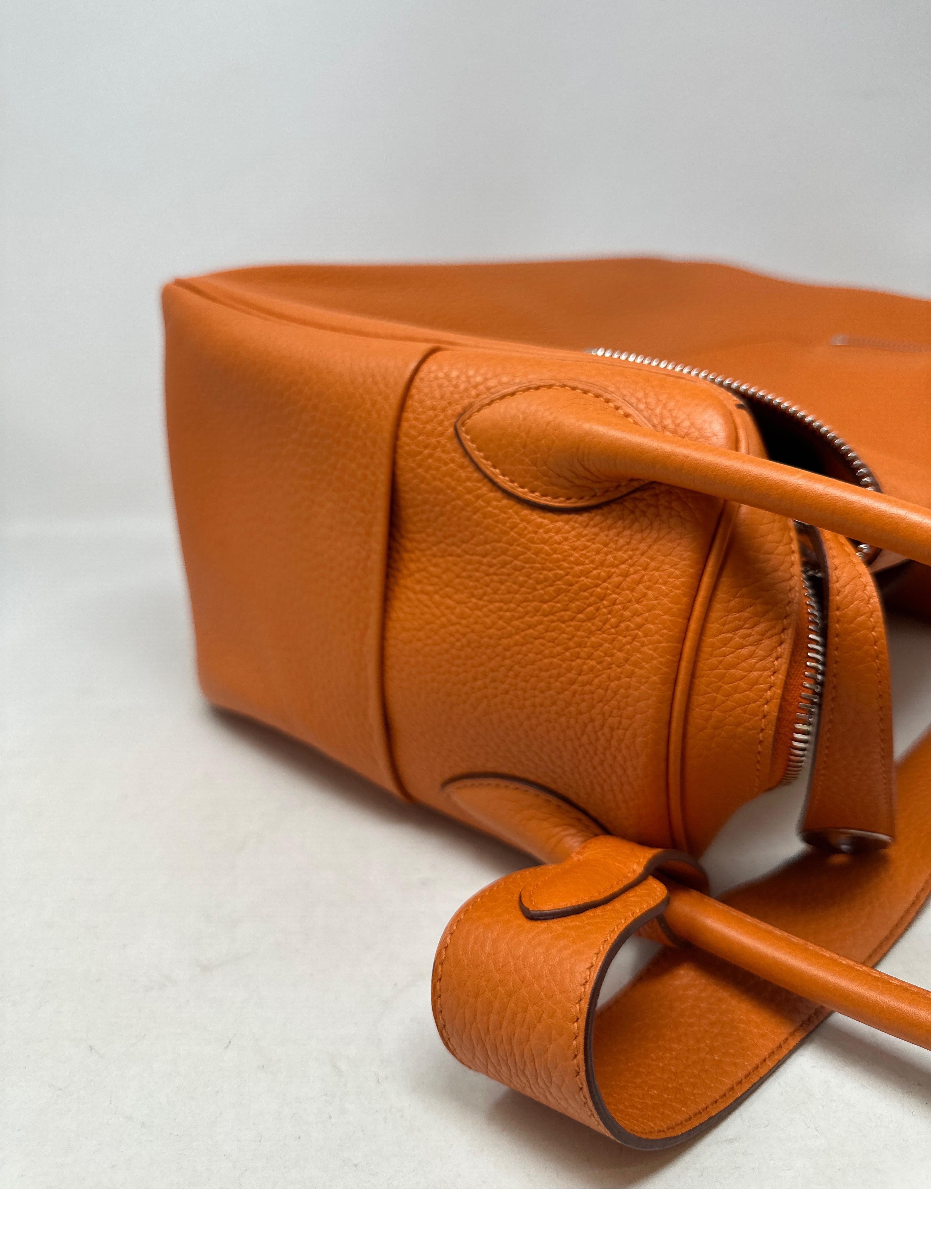 Hermes Orange Lindy Bag  12