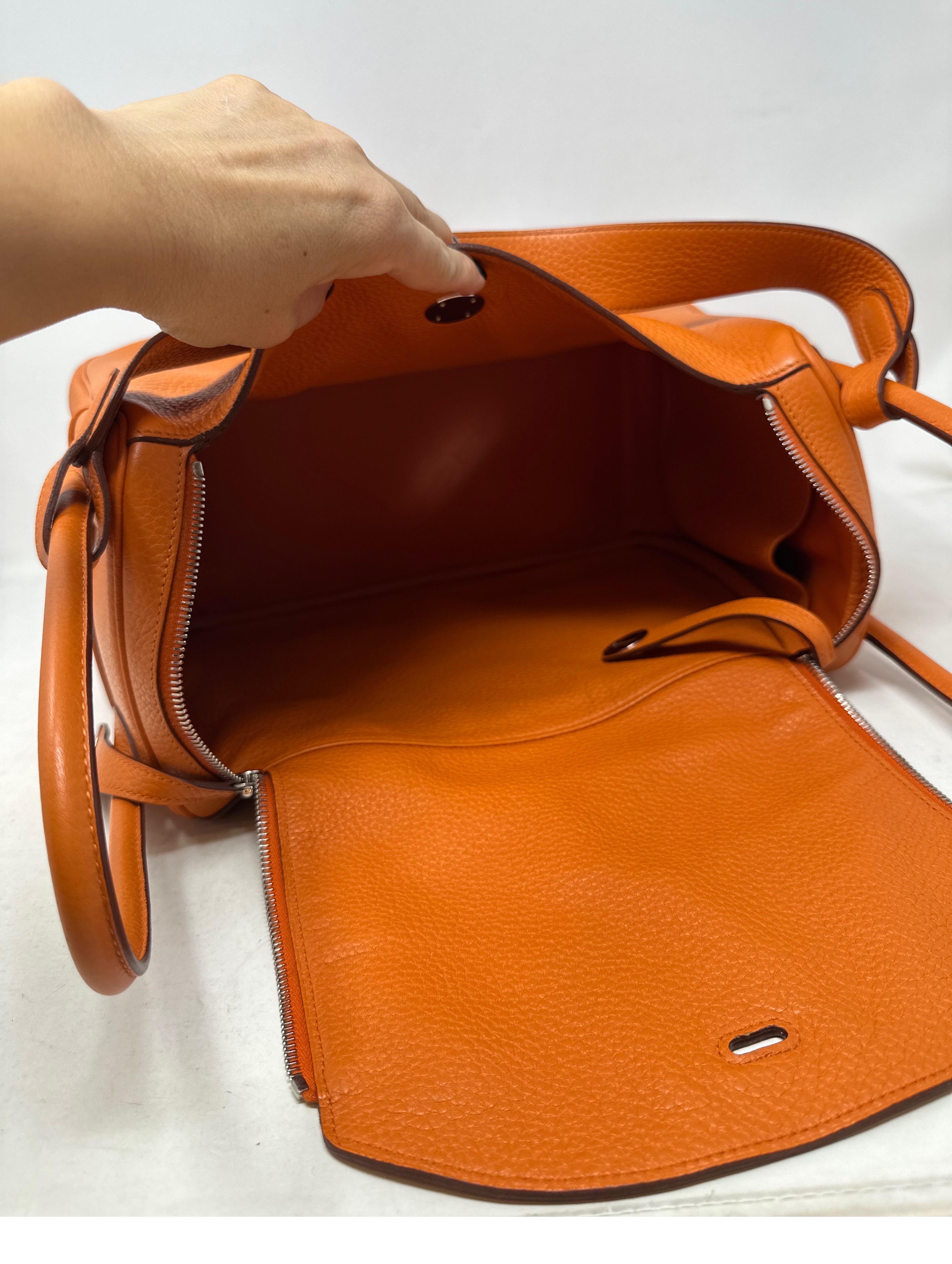 Hermes Orange Lindy Bag  13