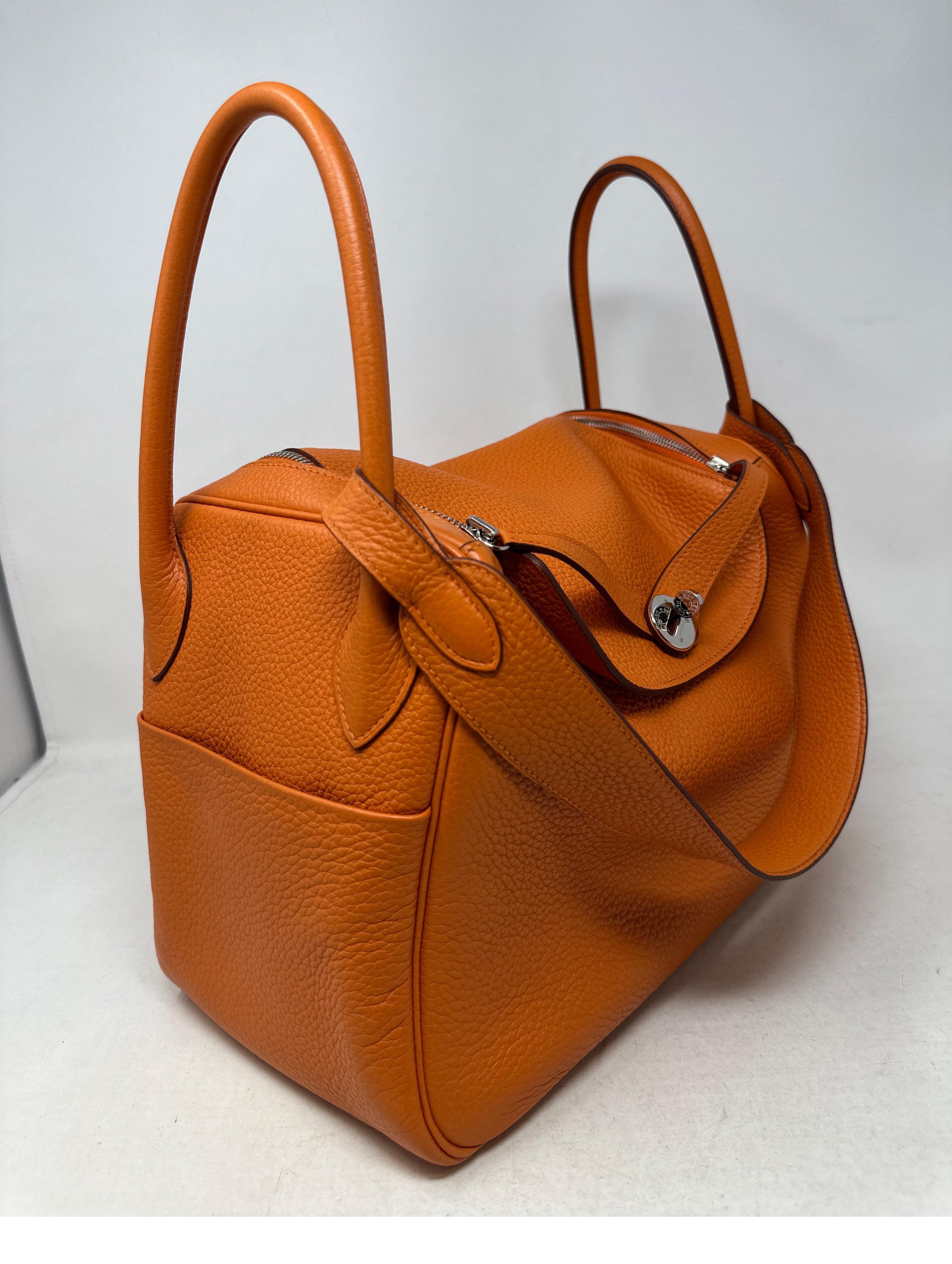 Hermes Orange Lindy Bag  2