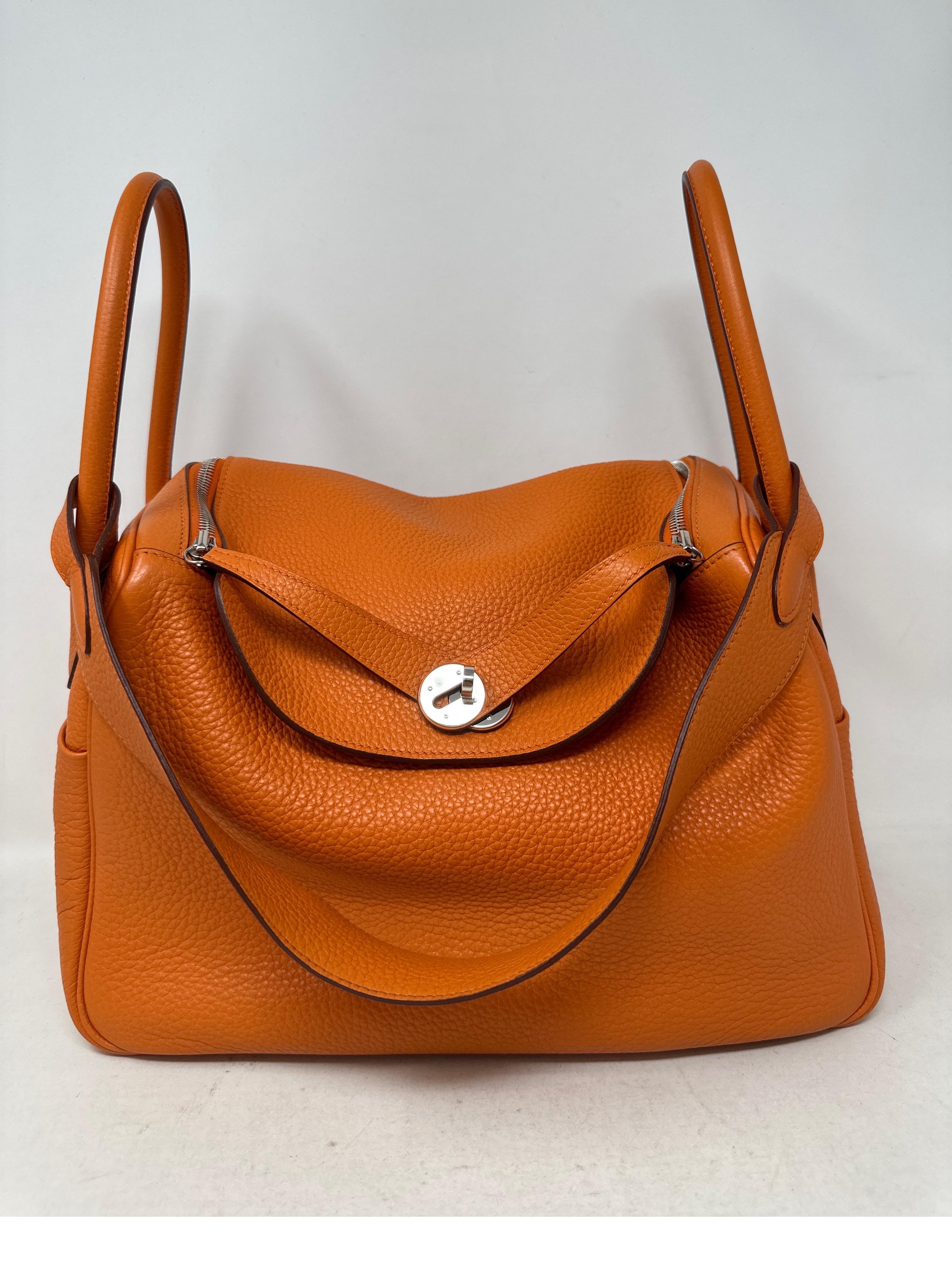 Hermes Orange Lindy Bag  3