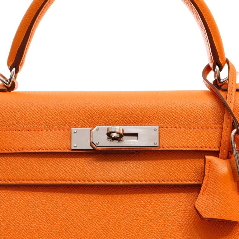 Hermès Orange Mango Epsom 28 cm Kelly Sellier avec Palladium En vente sur  1stDibs | sac kelly orange, sac style hermès mango