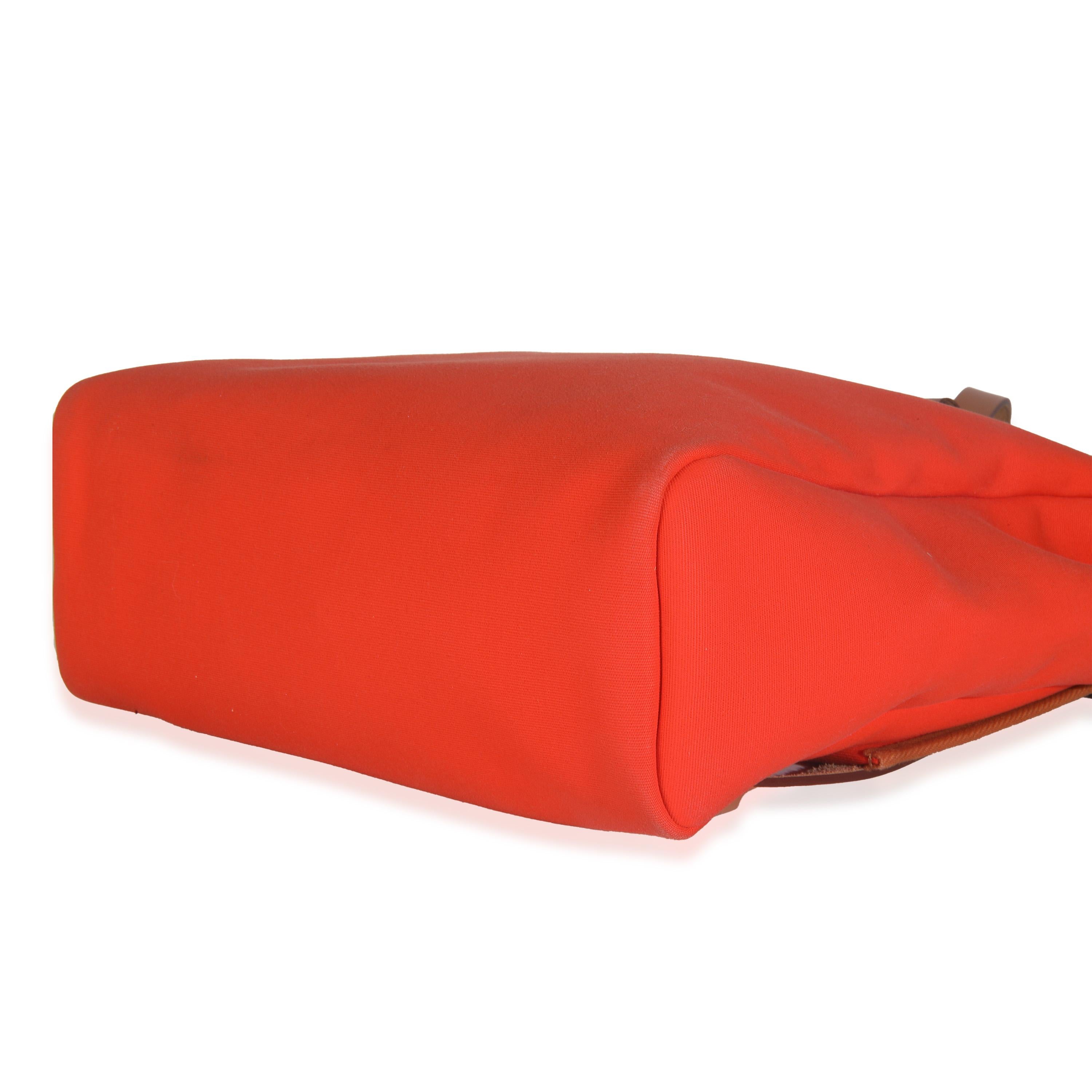 Hermès Orange Mecano Fauve Military Toile Vache Hunter Herbag Rucksack Damen im Angebot