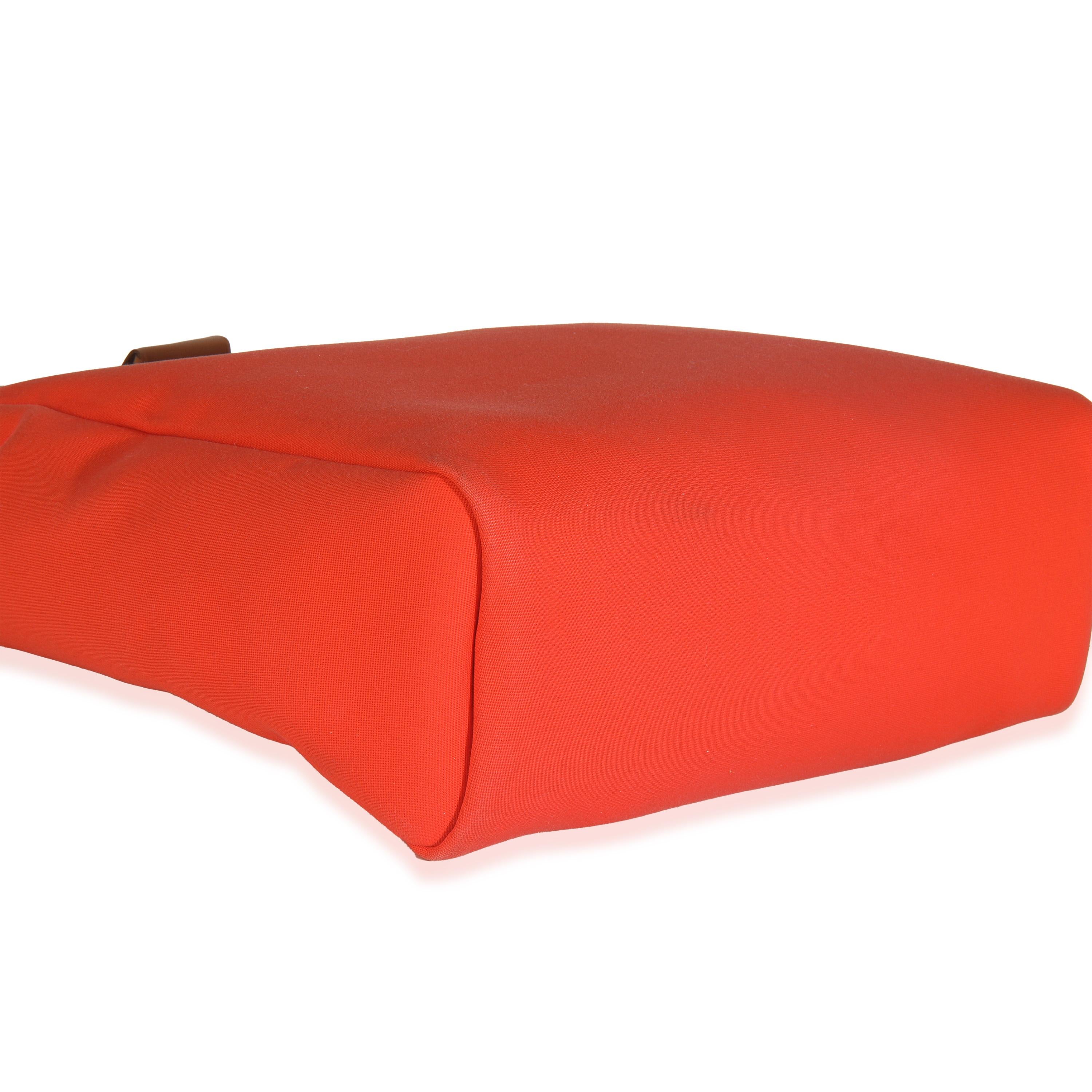 Hermès Orange Mecano Fauve Military Toile Vache Hunter Herbag Rucksack im Angebot 1