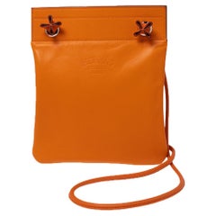 Hermes Orange Milo and Swift Leather Aline Mini Bag
