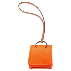 Hermès Orange Milo Swift Leather Bag Charm