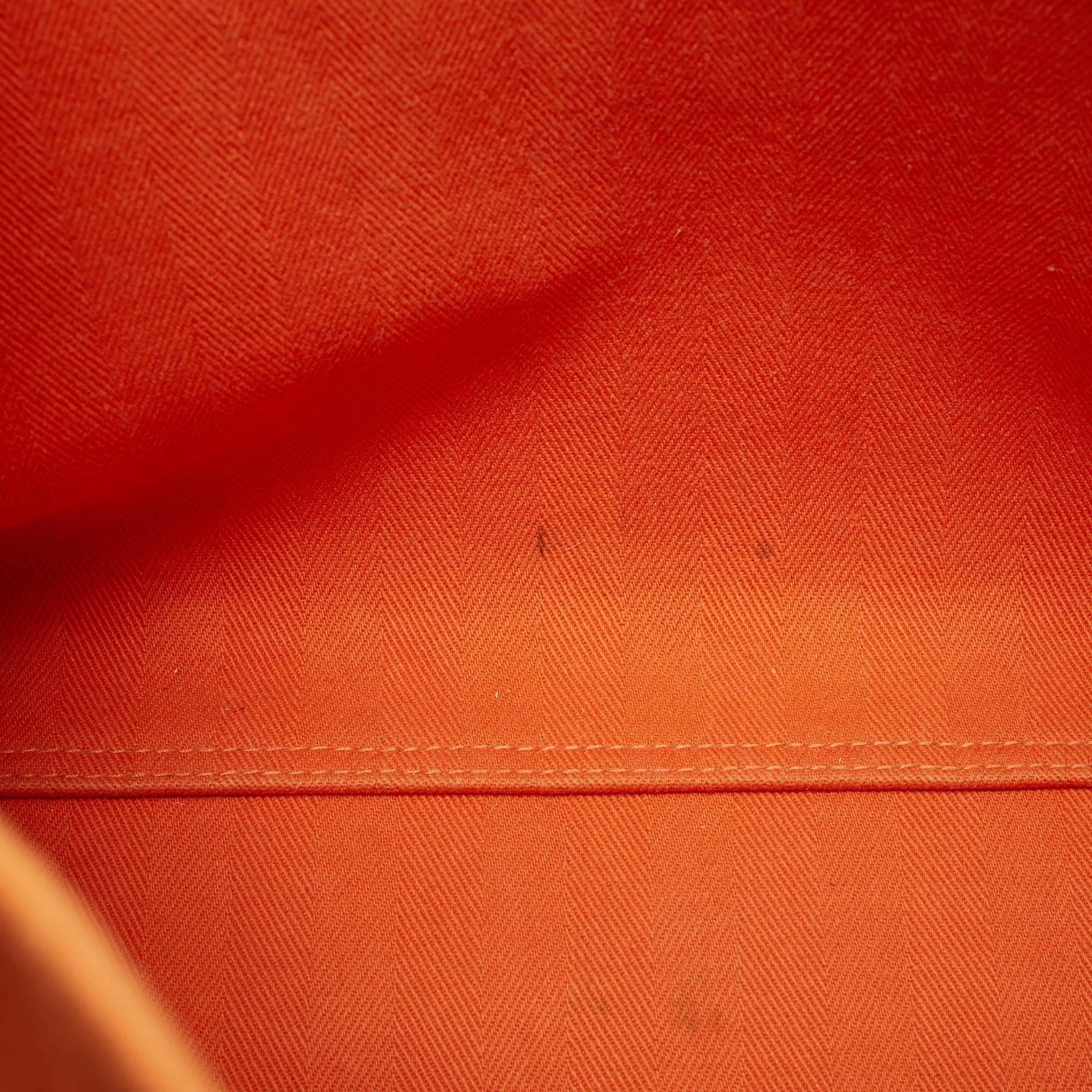 Hermes Orange/Natural Canvas and Leather Cabalicol Bag 5
