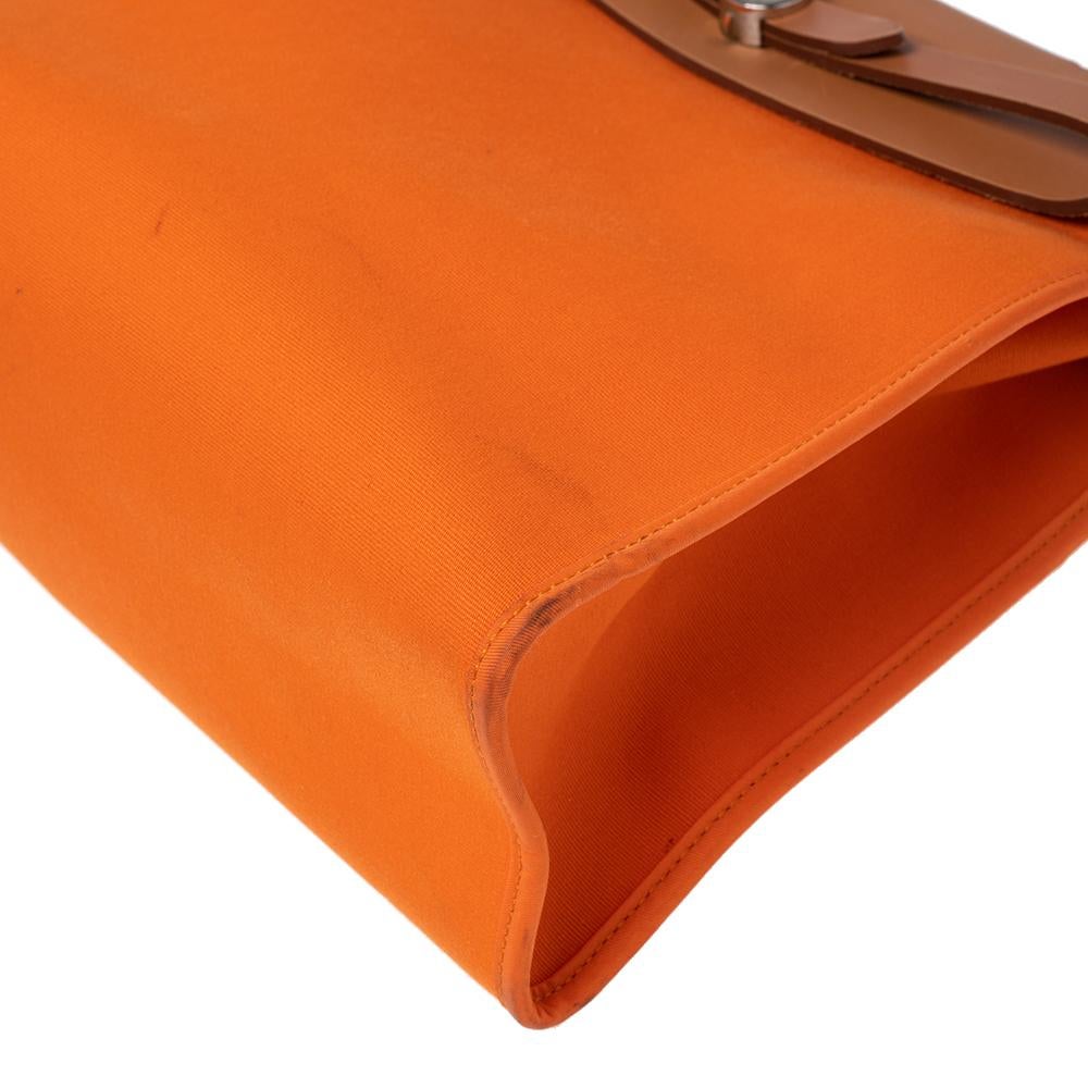 Hermes Orange/Natural Canvas and Leather Herbag Zip PM Bag 1