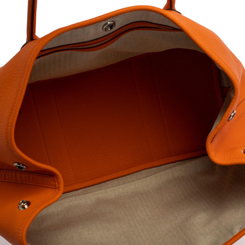 Hermes Orange Negonda Leather Garden Party 36 Bag 2