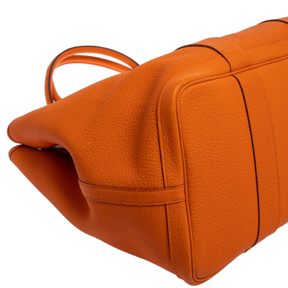 Hermes Orange Negonda Leather Garden Party 36 Bag 3