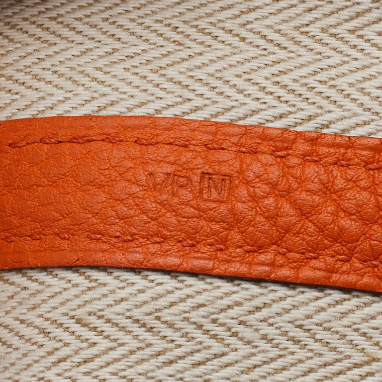 Hermes Orange Negonda Leather Garden Party 36 Tote For Sale at 1stDibs