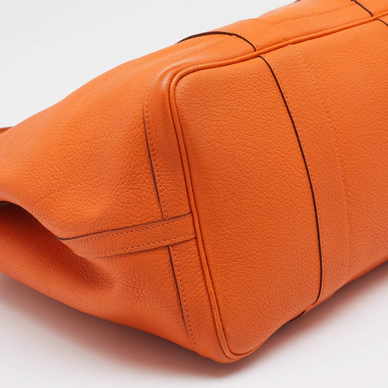 Hermes Orange Negonda Leather Garden Party 36 Tote For Sale at 1stDibs