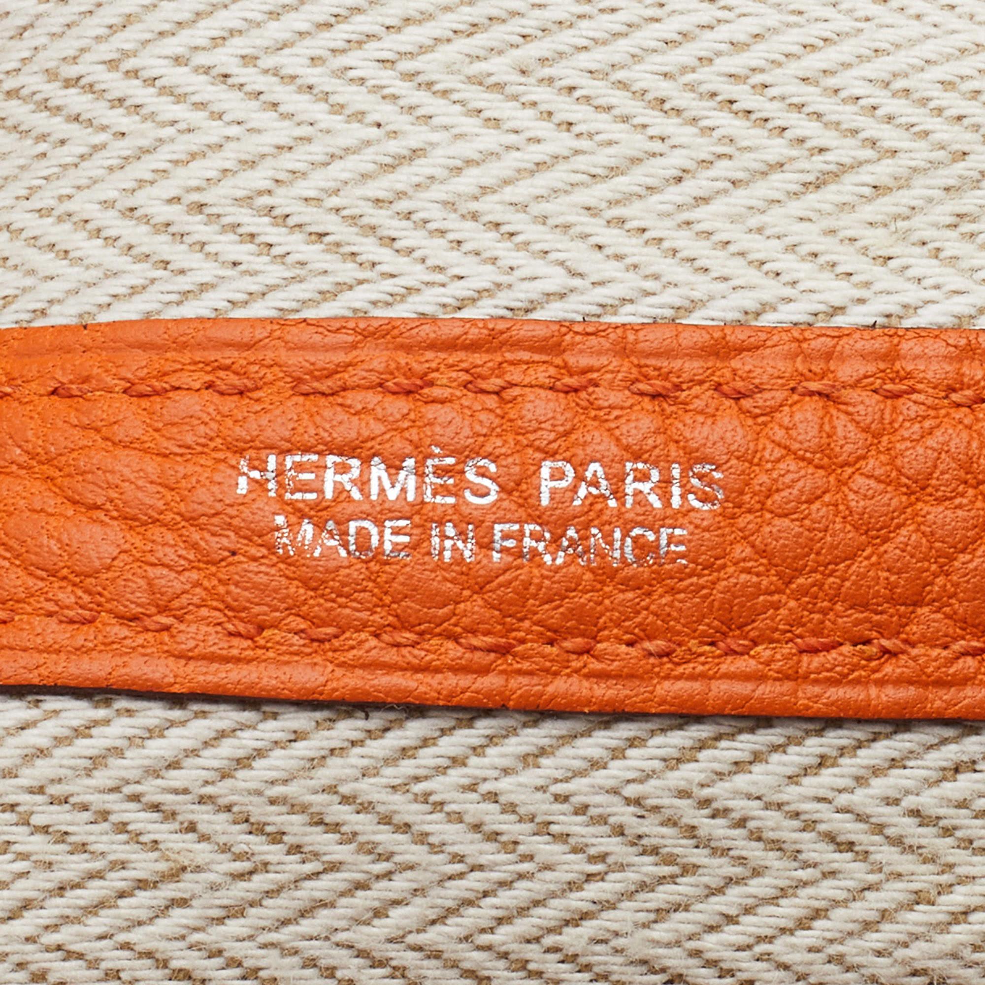 Hermes Orange Negonda Leather Garden Party 36 Tote 4