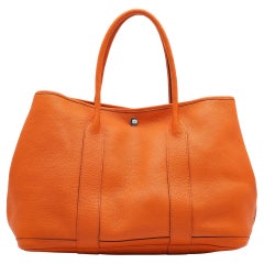 Hermès - Fourre-tout en cuir orange Negonda Garden Party 36