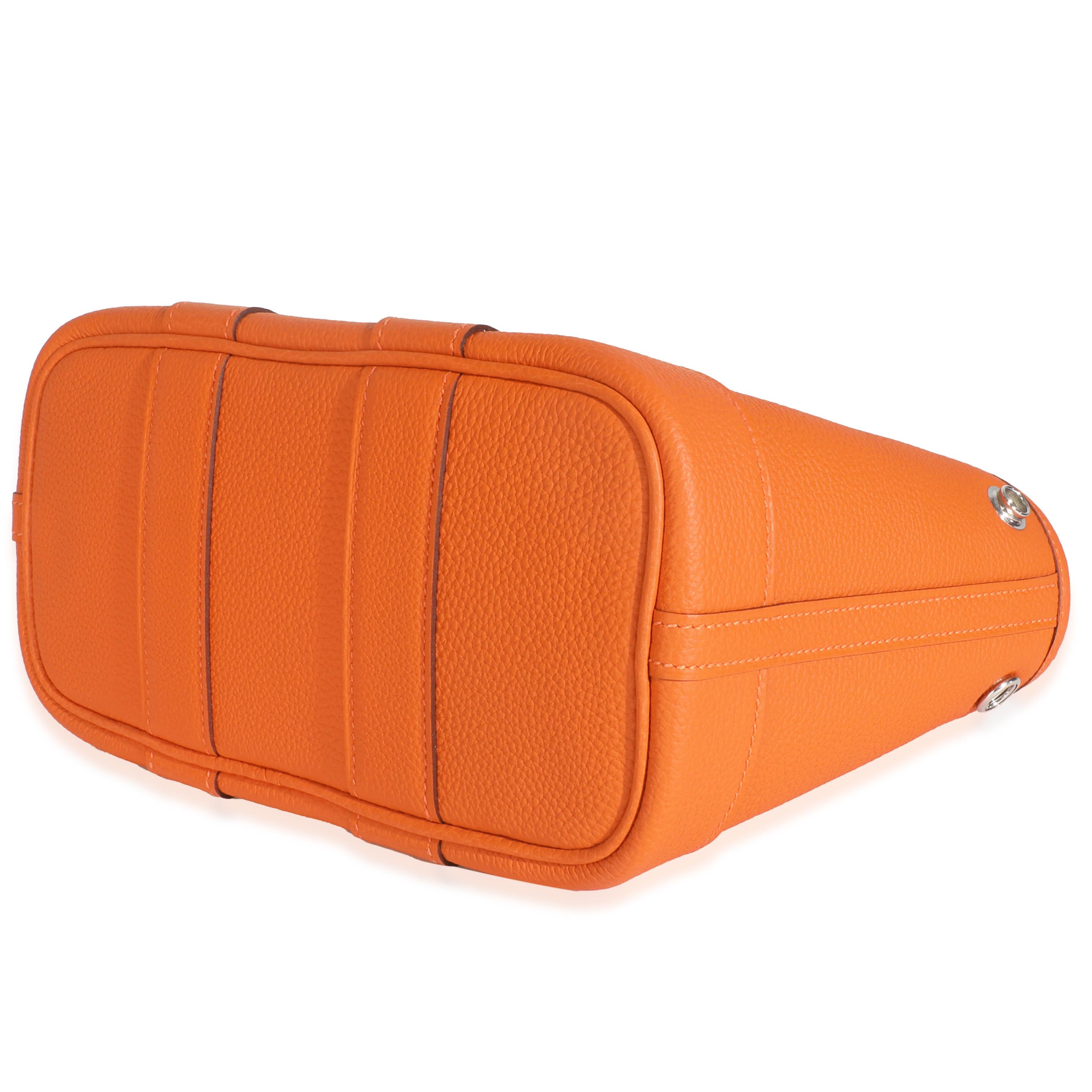 Hermès Arancione Negonda Neo Garden Party 23 PHW In condizioni Nuovo in vendita a New York, NY