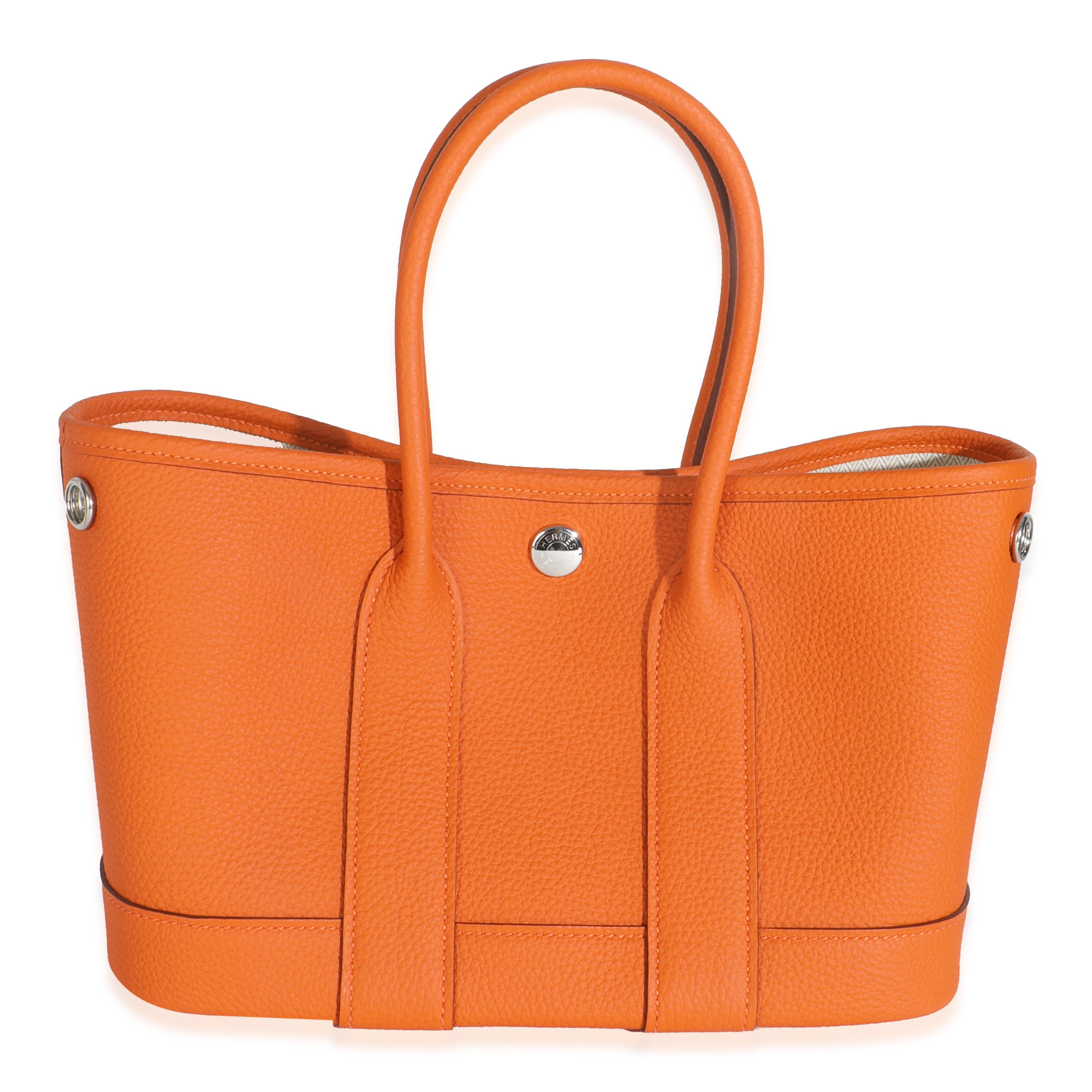 da uomo o donna Hermès Arancione Negonda Neo Garden Party 23 PHW in vendita