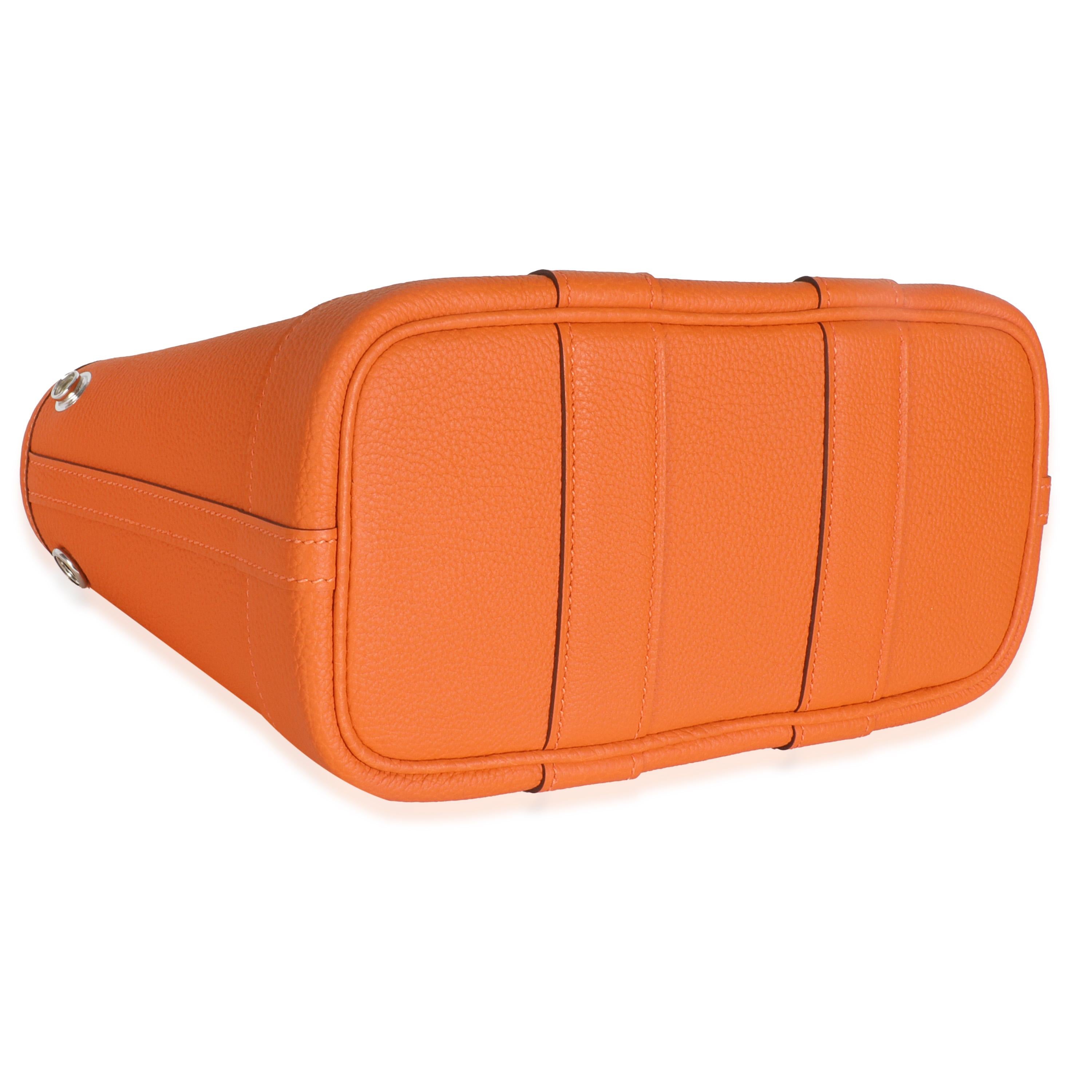 Hermès Arancione Negonda Neo Garden Party 23 PHW in vendita 1