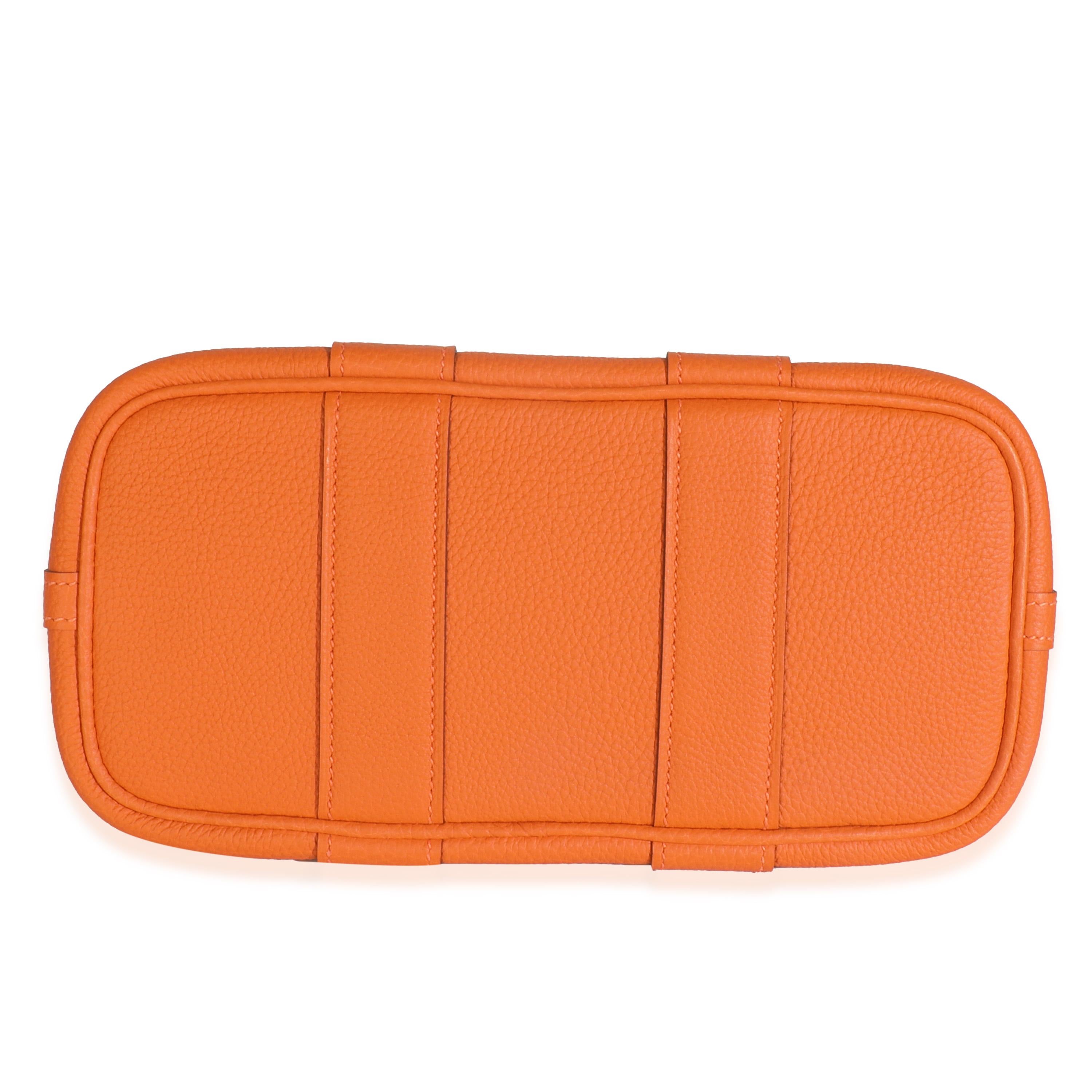 Hermès Arancione Negonda Neo Garden Party 23 PHW in vendita 2