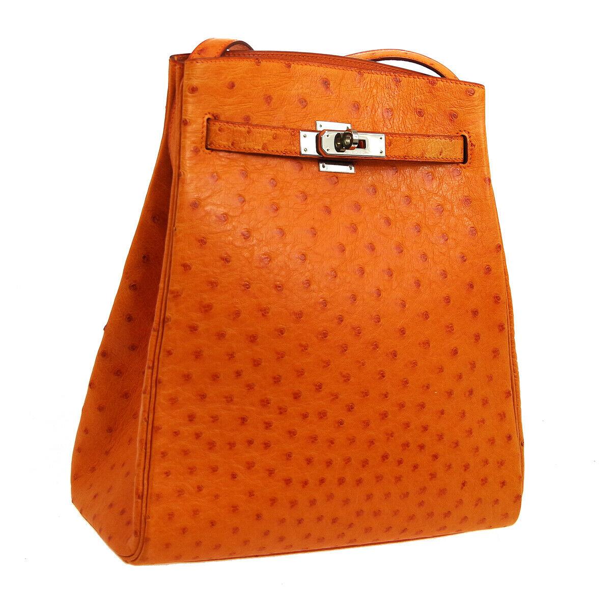 orange ostrich bag