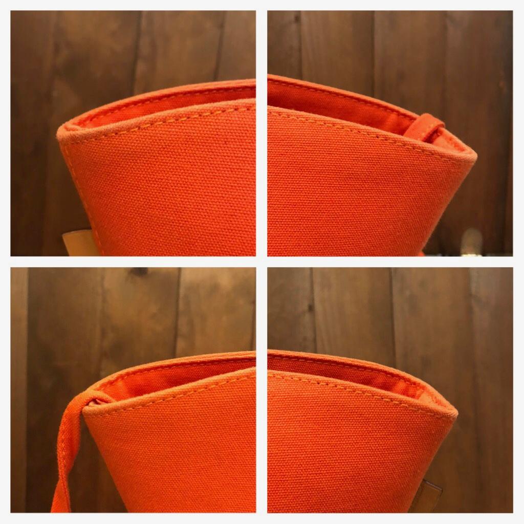 Women's or Men's HERMÈS Orange Pannied Platouge PM Cotton Tote Bag For Sale