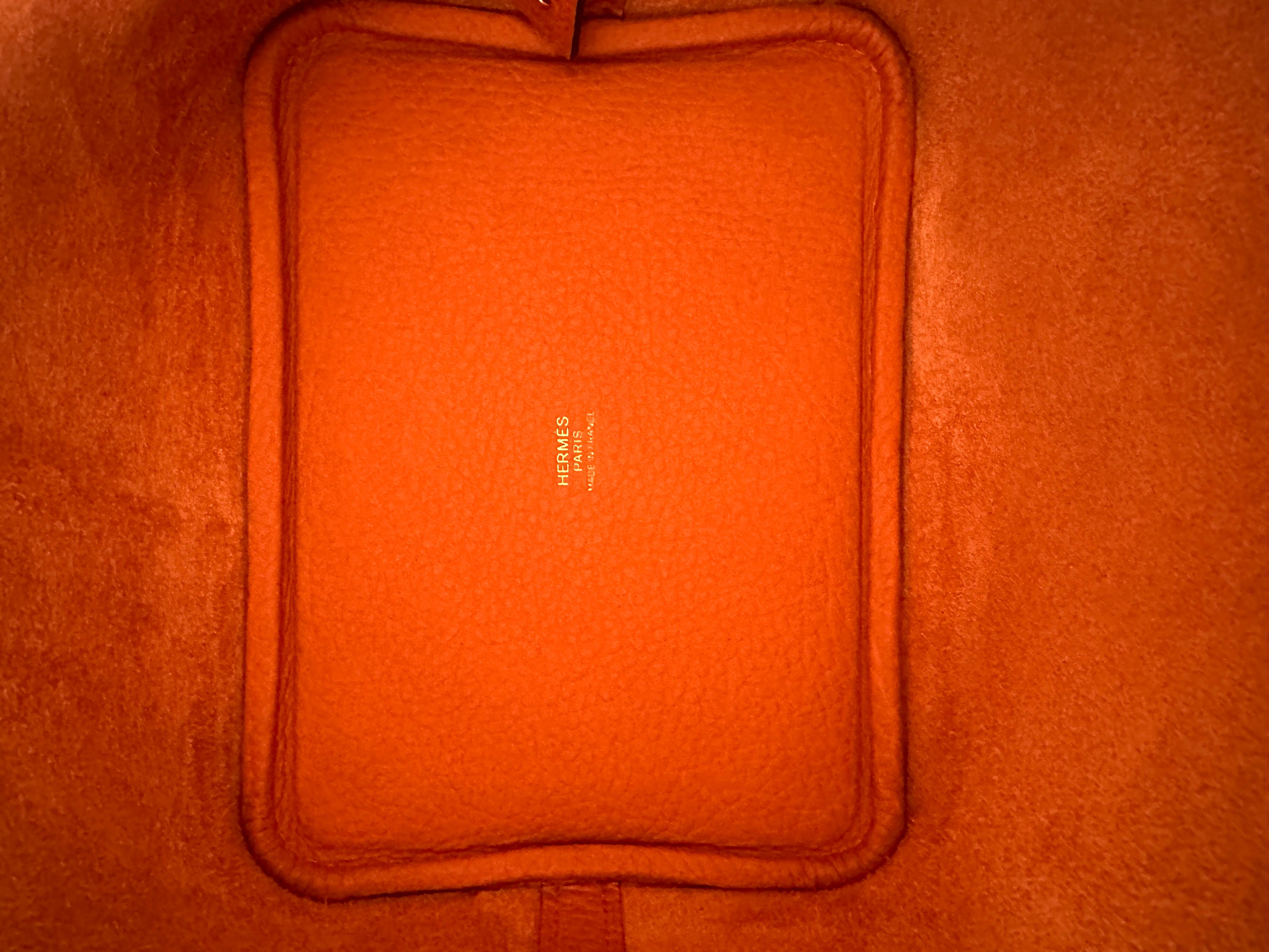 Hermes Orange Picotin Lock Bag 18cm Gold Hardware 1