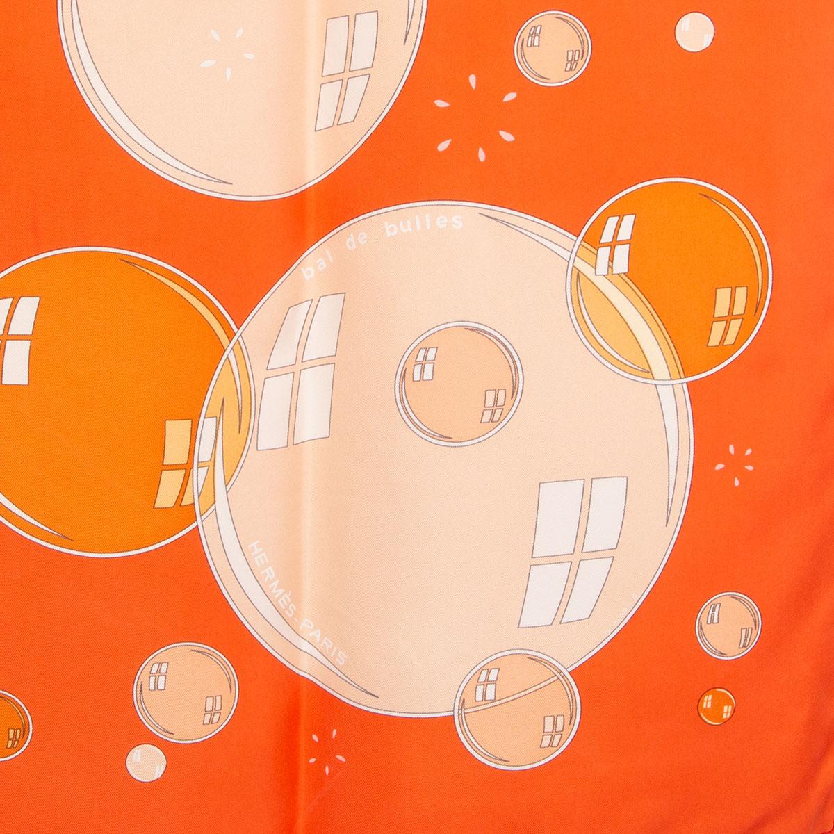 Orange Hermes orange pink BAL DES BULLES 90 silk twill Scarf