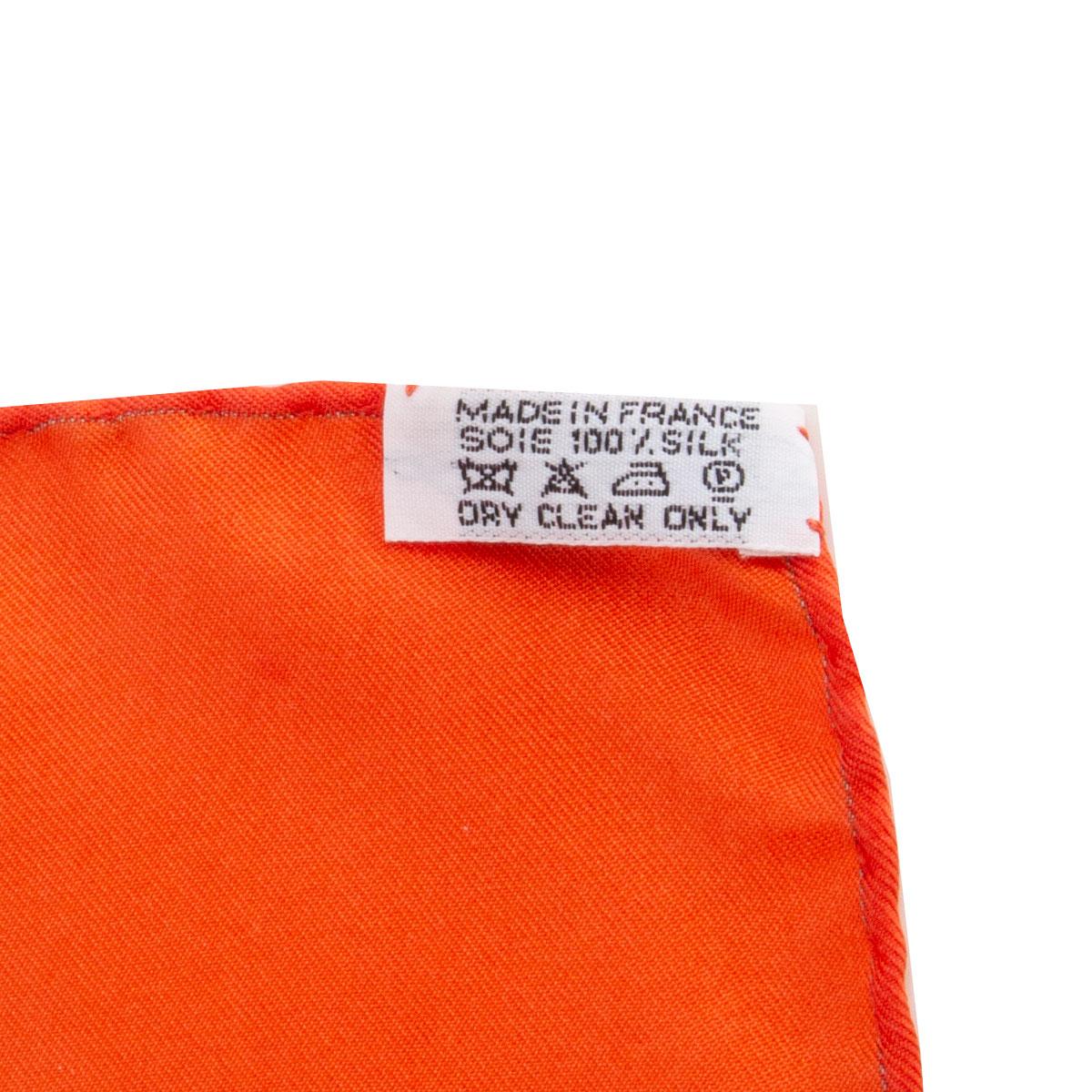 Hermes orange pink BAL DES BULLES 90 silk twill Scarf In New Condition In Zürich, CH